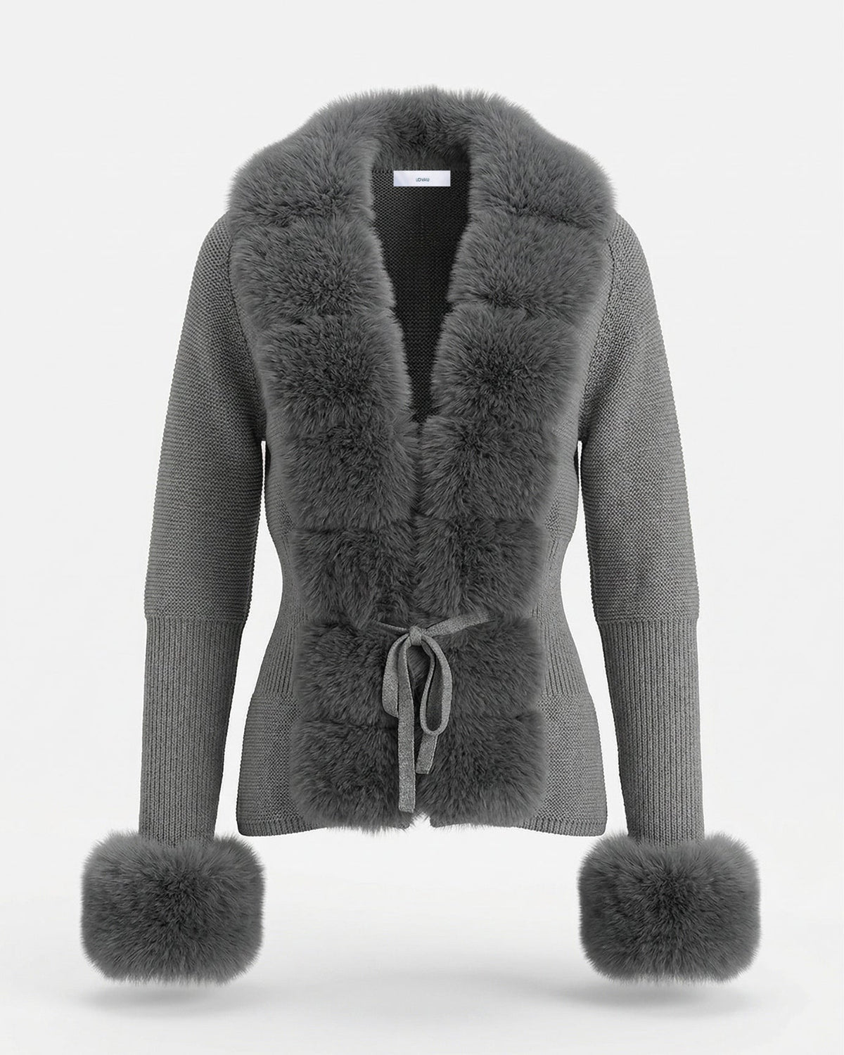 Rinna Cardigan Coat with Faux Fox Fur Collar and Cuffs – view 4