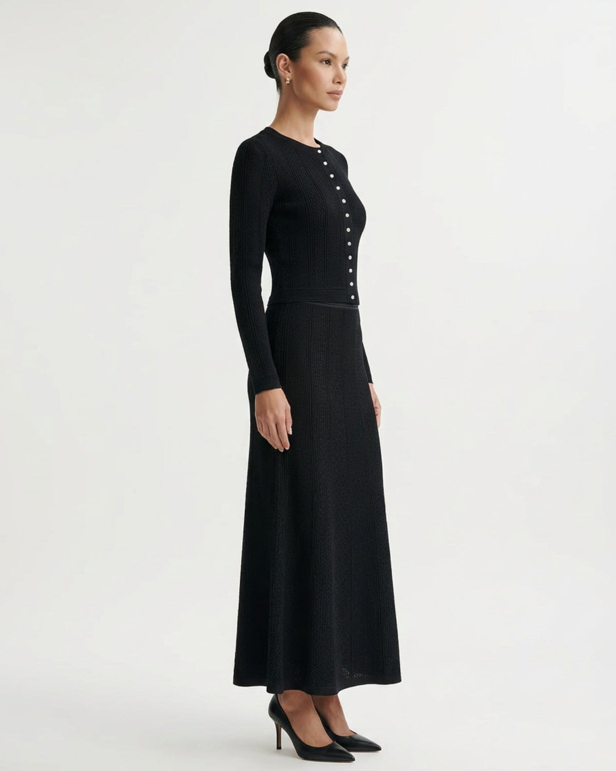 Kira Knit Cardigan and Matching Skirt Two-Piece Set – view 19