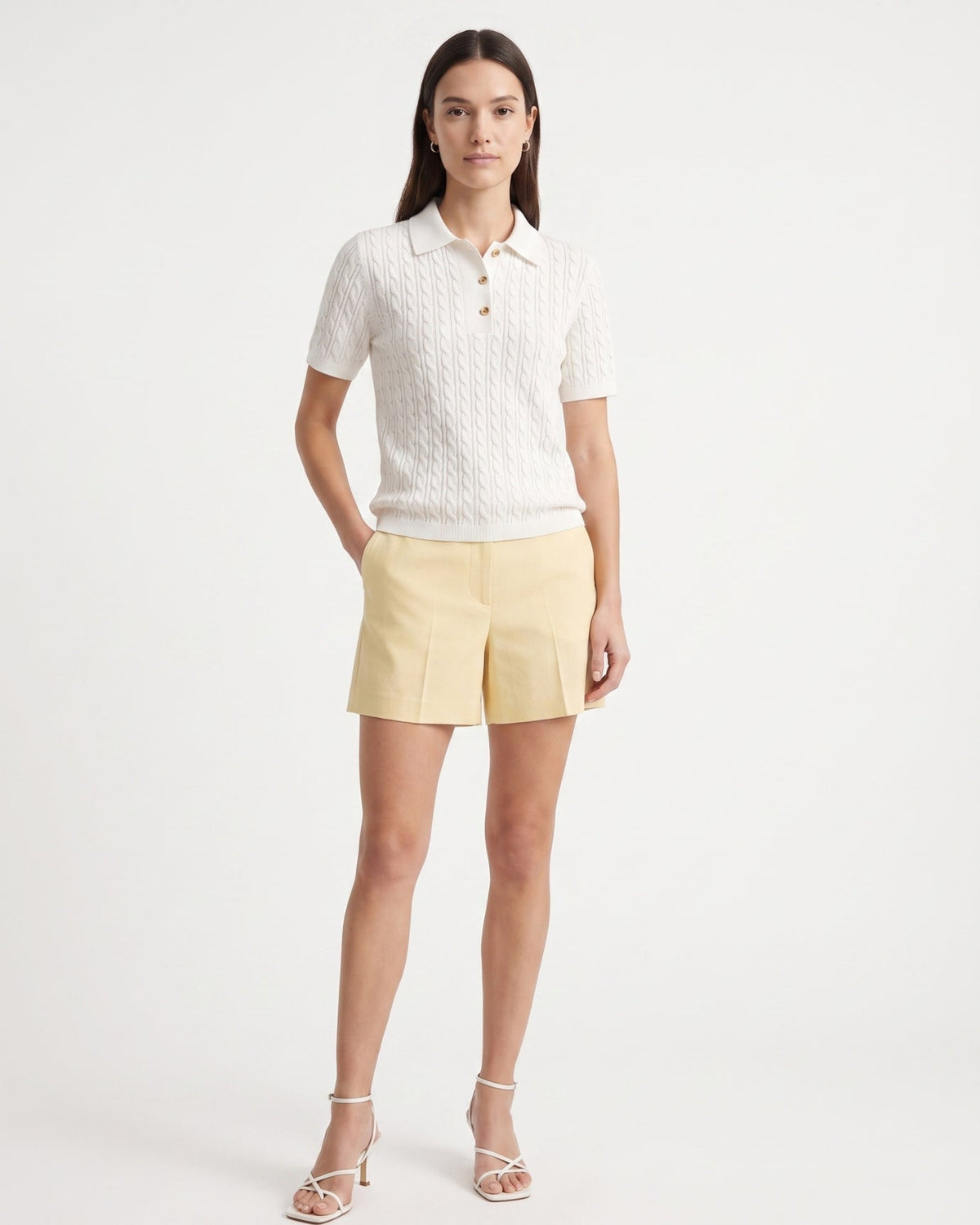 Diana Seamless Slim Fit Lightweight Knit Polo Top – view 7