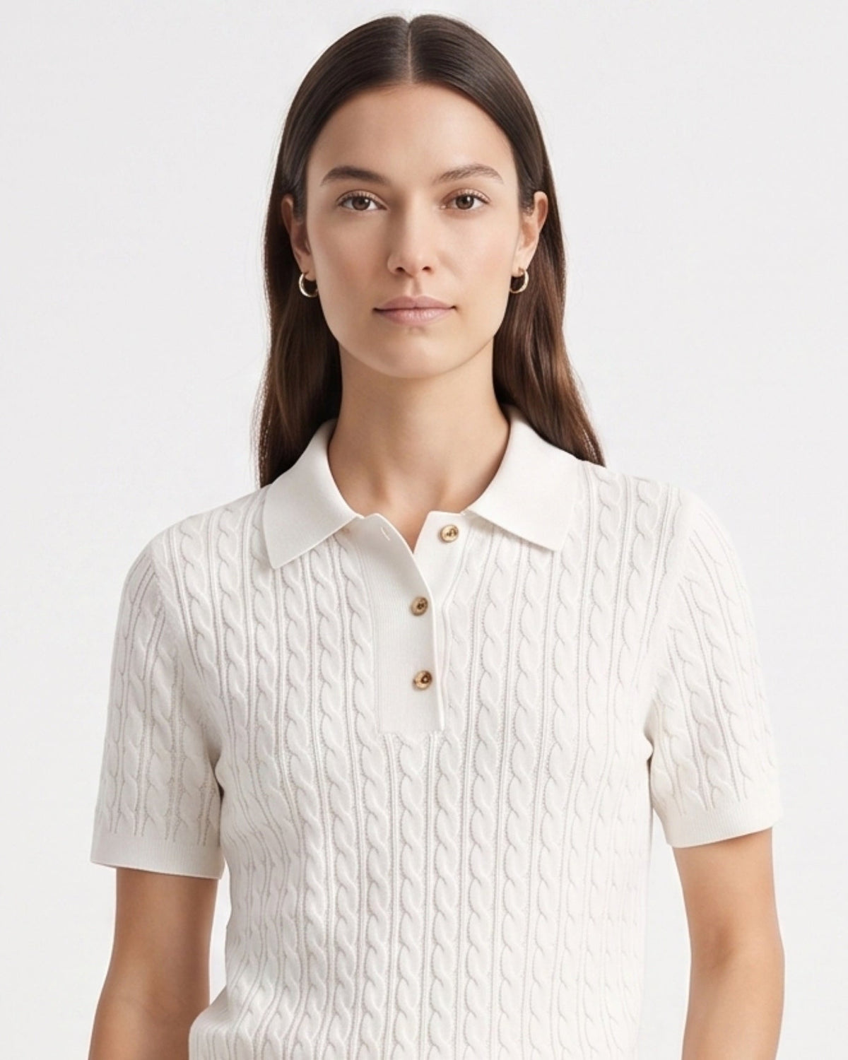 Diana Seamless Slim Fit Lightweight Knit Polo Top