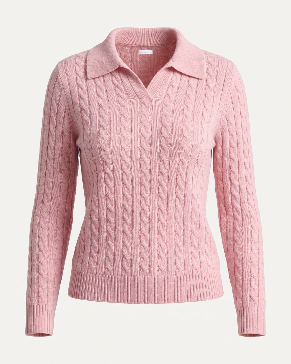 Kira Lightweight Cashmere Polo Collar Ribbed Jumper – view 13