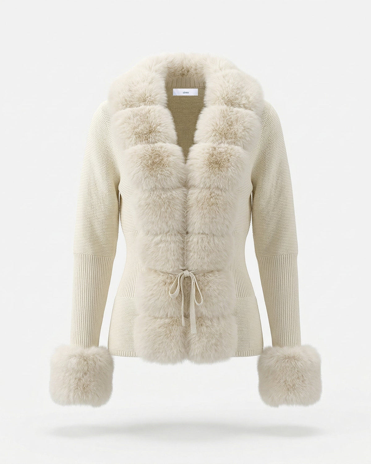 Rinna Cardigan Coat with Faux Fox Fur Collar and Cuffs – view 7