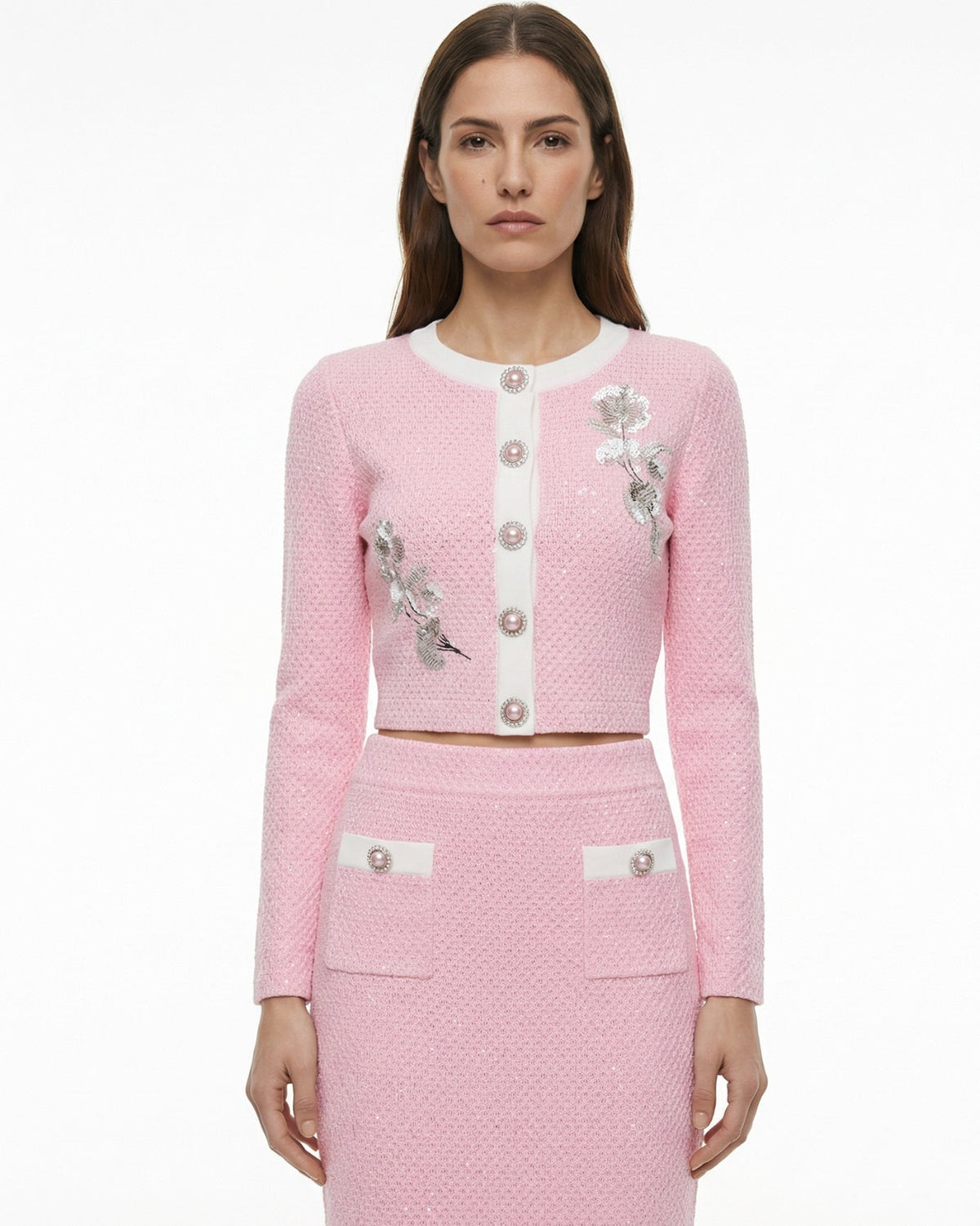 Cyndie Knitted Jacket and High-Waisted Skirt Co-ord Set