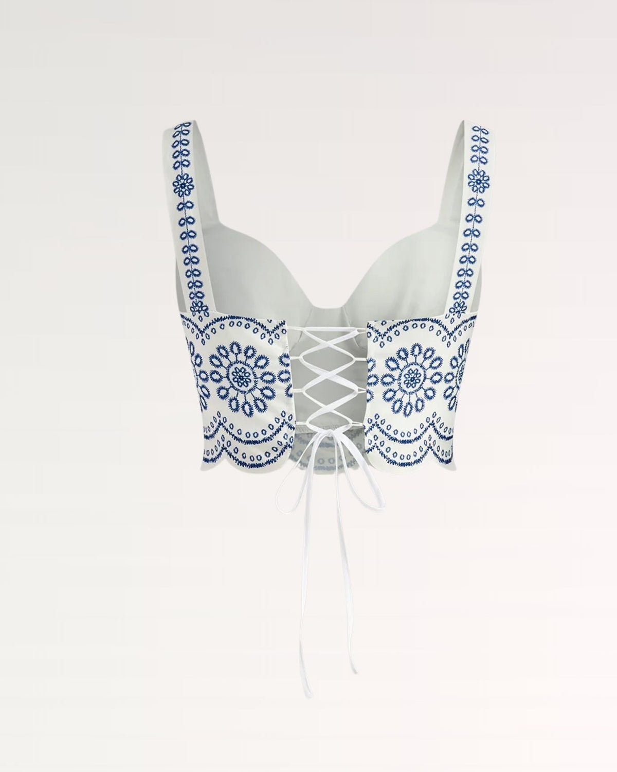 Floral Print Sleeveless Top and High Waisted Skirt Set – Royal Blue – view 3