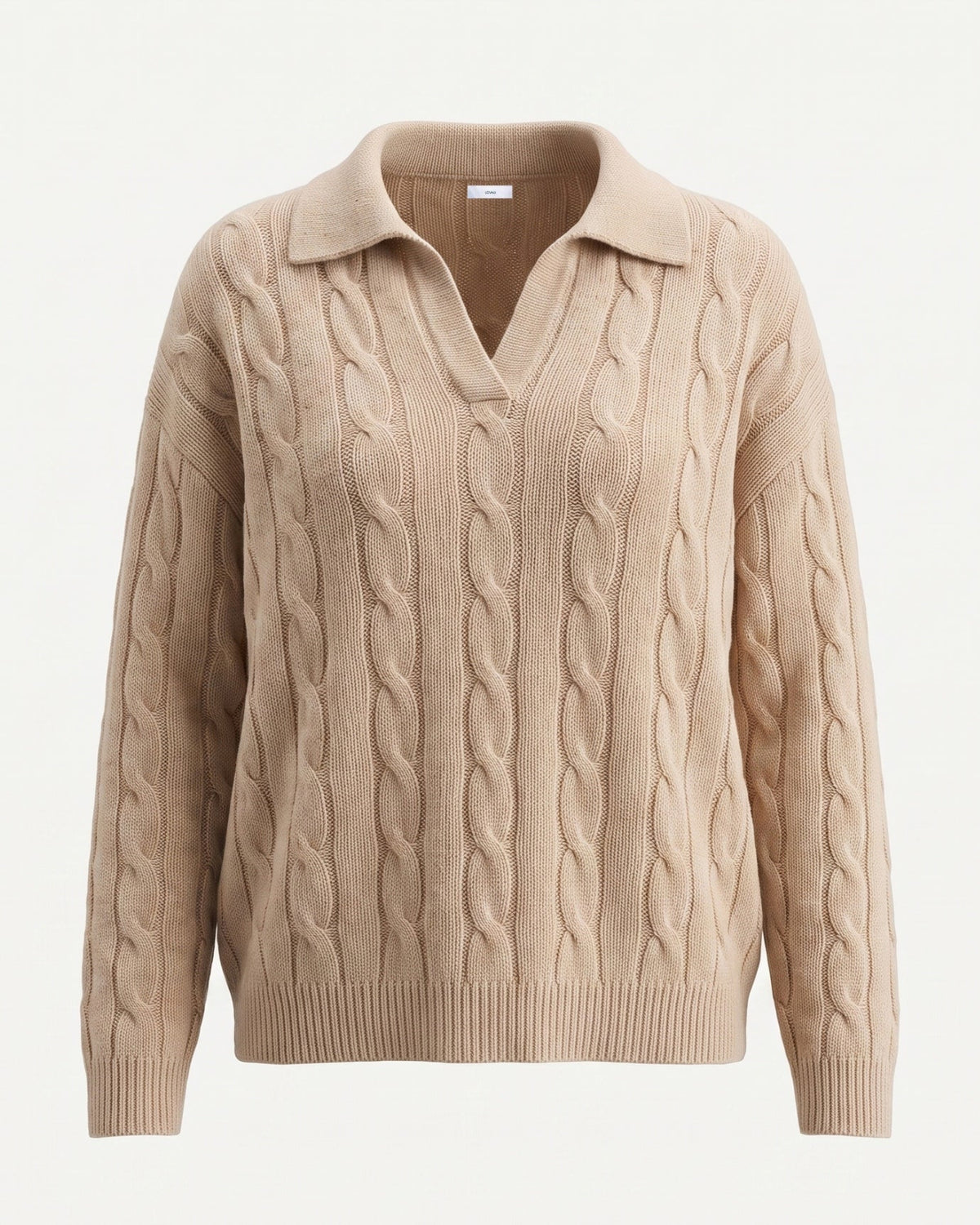 Dina Cashmere and Mulberry Silk Oversized Long Sleeve Polo Top – view 7