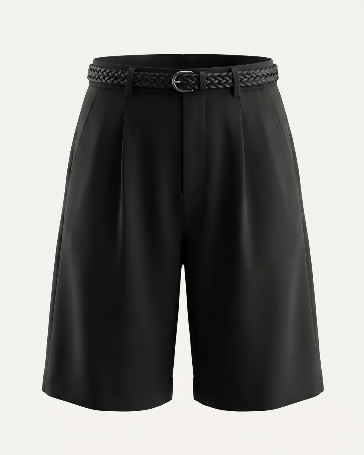 Lightweight Linen Shorts with Integrated Waist Belt