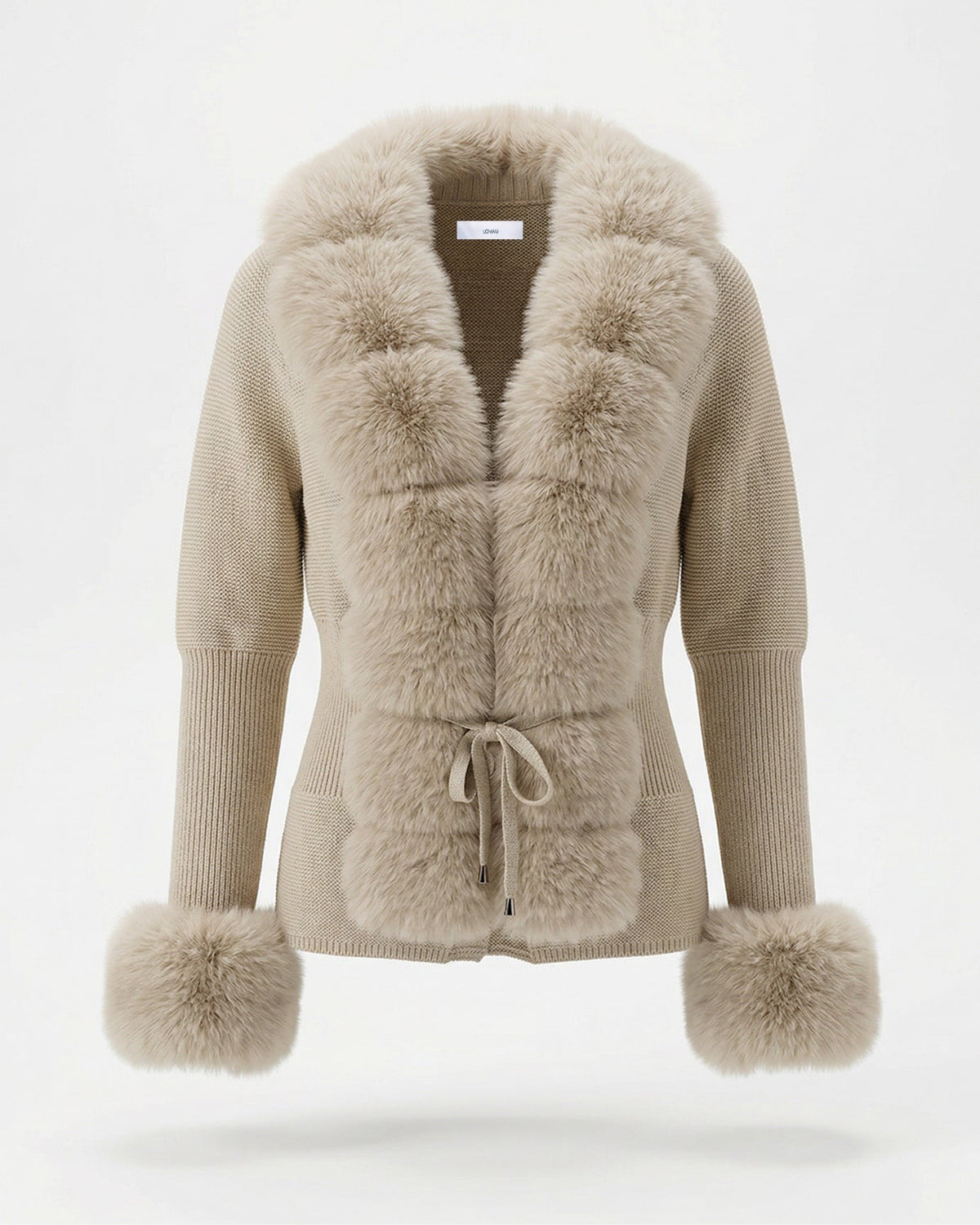 Rinna Cardigan Coat with Faux Fox Fur Collar and Cuffs – view 10