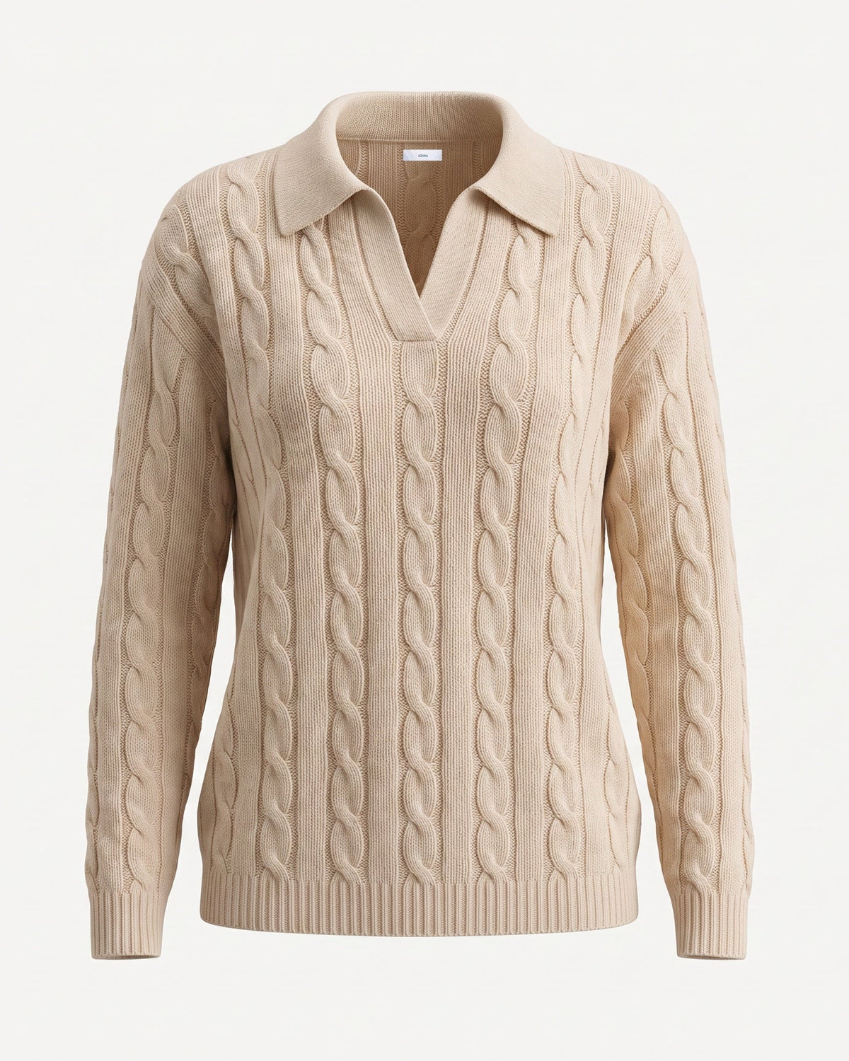 Dina Cashmere and Mulberry Silk Oversized Long Sleeve Polo Top – view 10