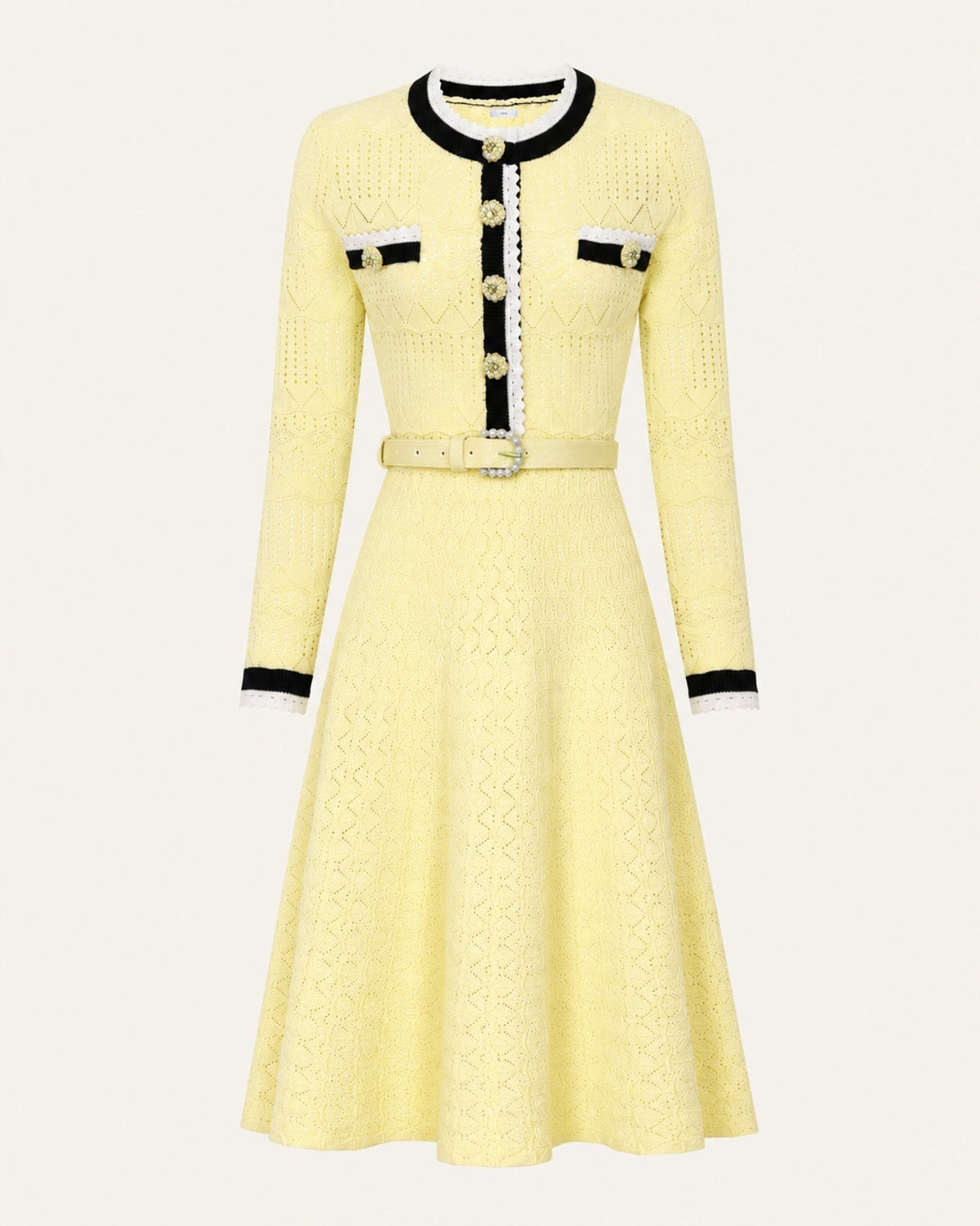 Celia Long Sleeve Cutout Midi Dress with Adjustable Belt – view 11