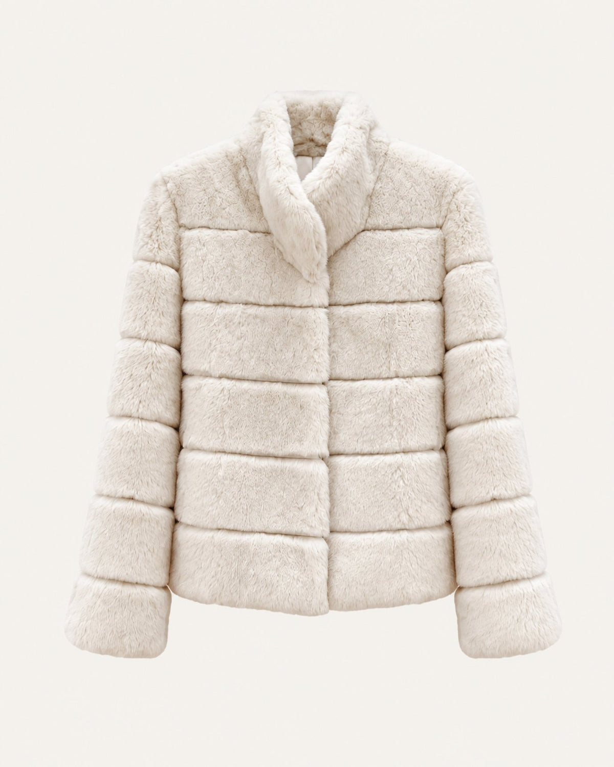 Stand Collar Short Plush Jacket with 3D Pattern – view 13