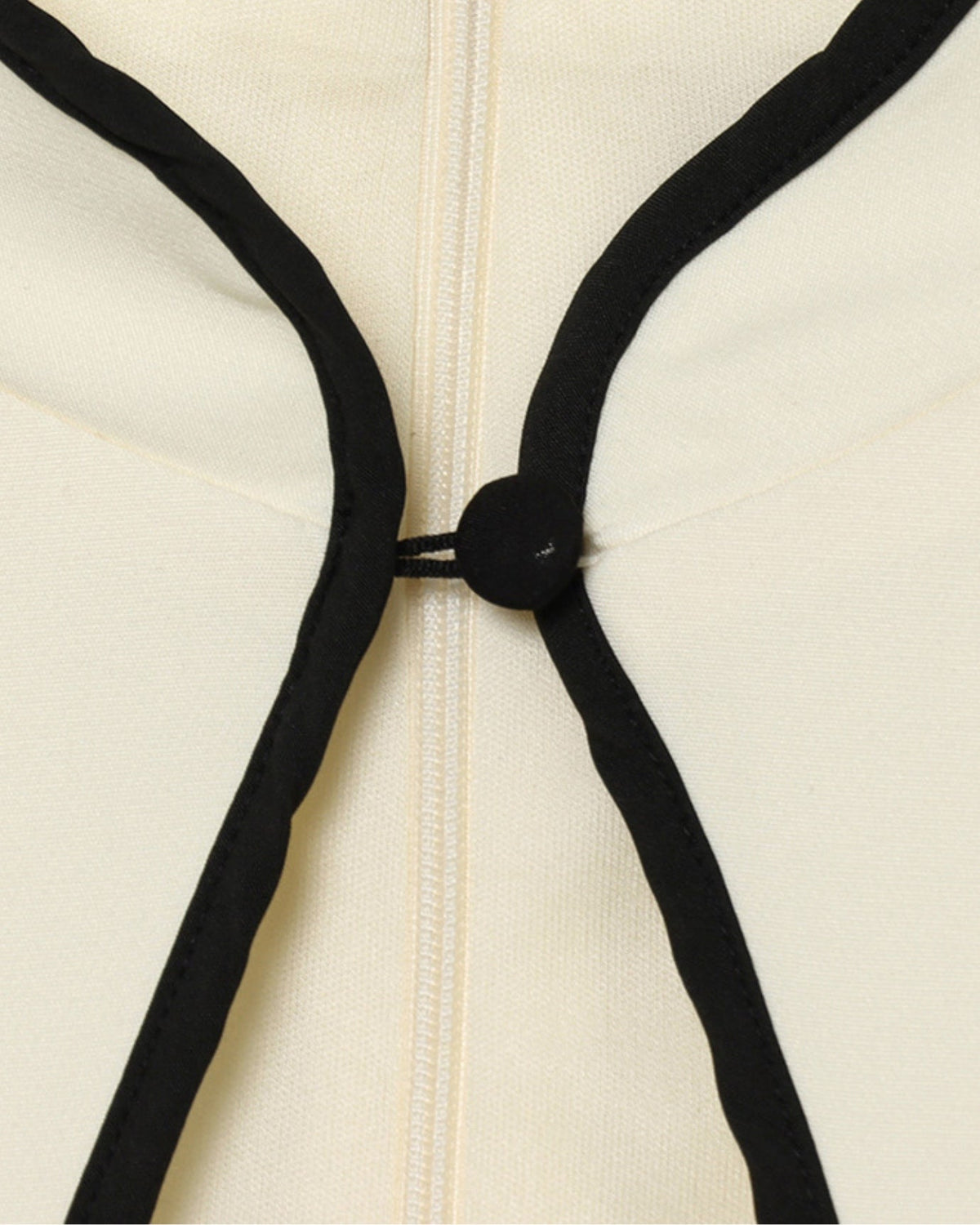 Sleeveless Stretch Mini Dress with Black Linear Detailing – Off White – view 6