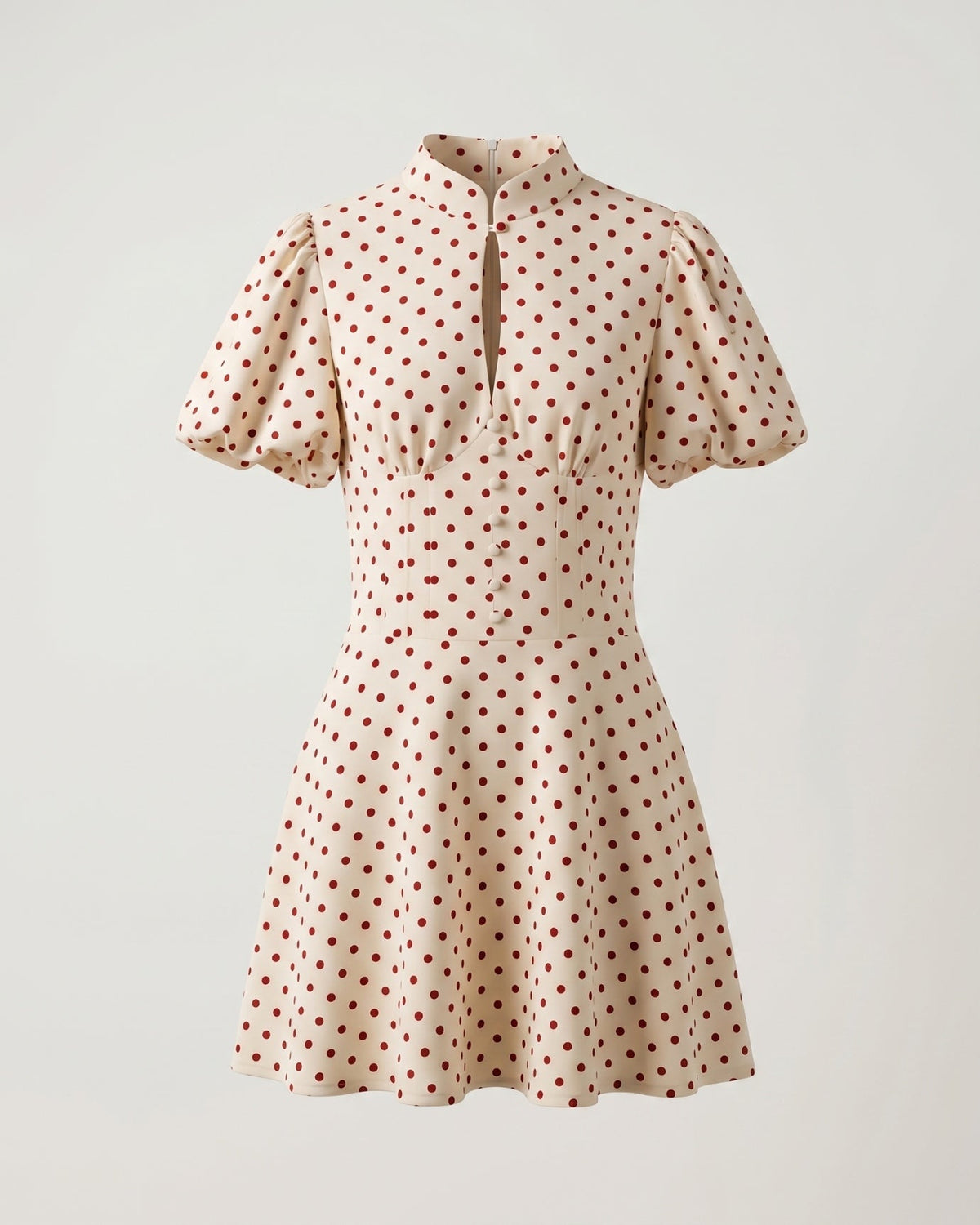 Marbella Polka Dot Dress with Voluminous Puff Sleeves