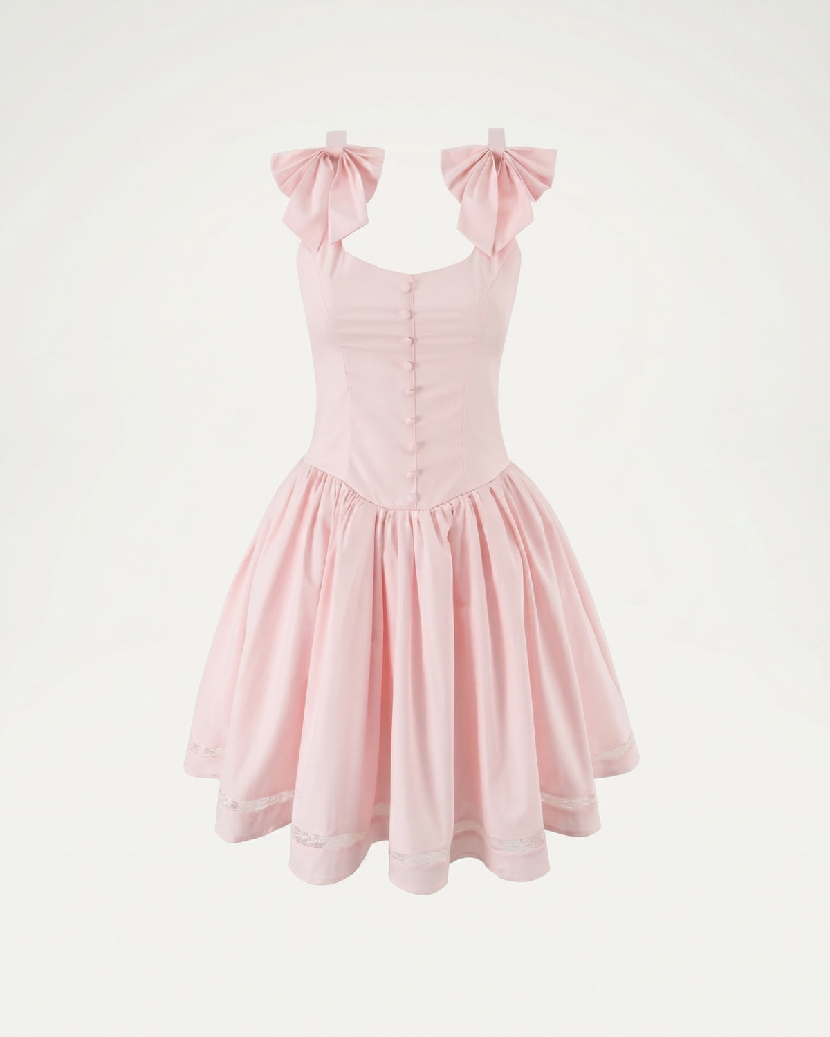 Amy Suspender Strap Tailored Cotton Blend Dress – Pink