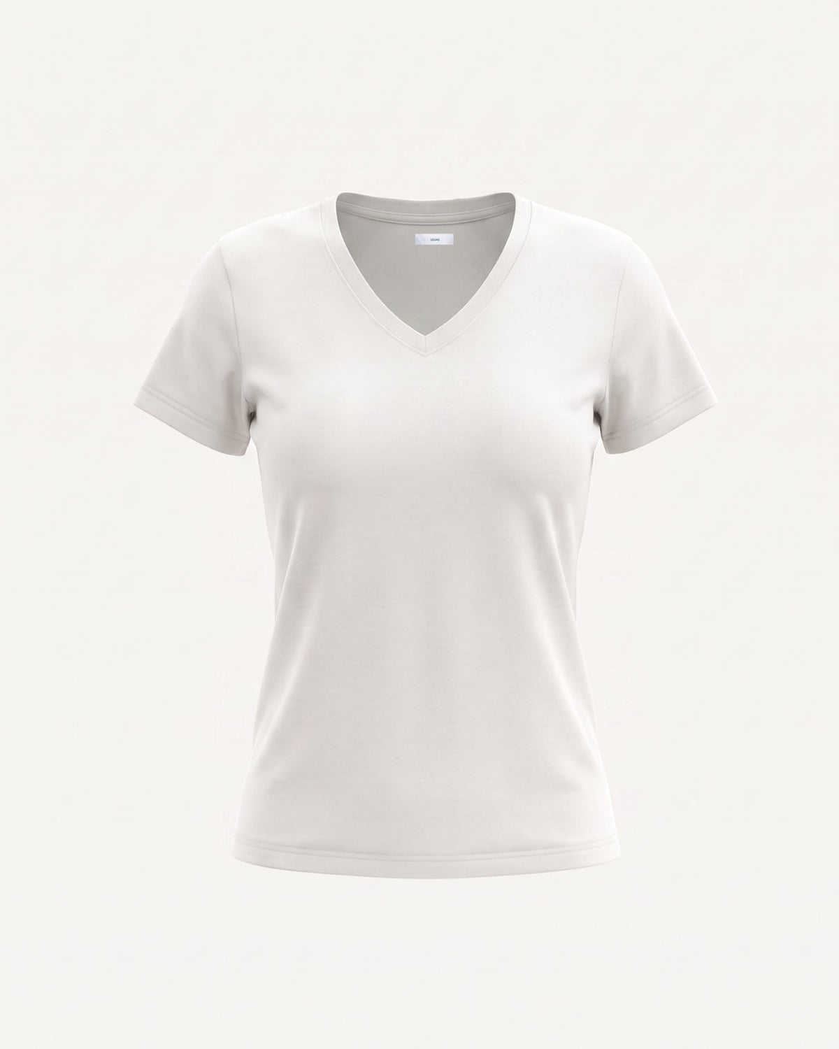 Mercerised Cotton V-Neck Tailored Cut T-Shirt with Subtle Sheen – view 28