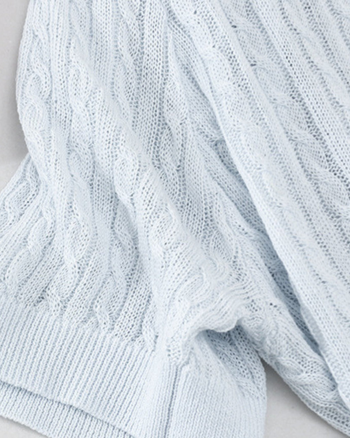 Tailored Knit Polo Top with Denim Lapel Collar