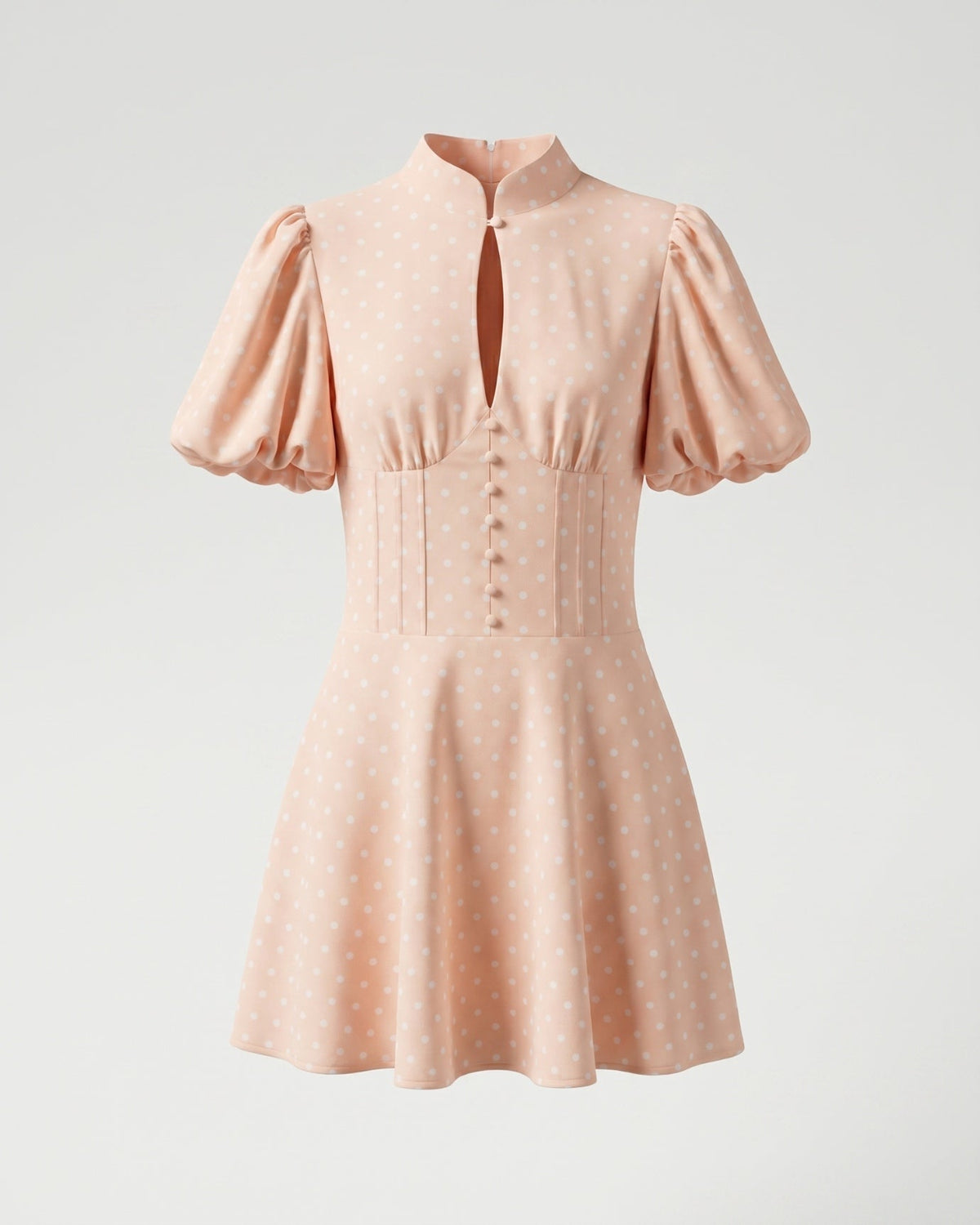 Marbella Polka Dot Dress with Voluminous Puff Sleeves