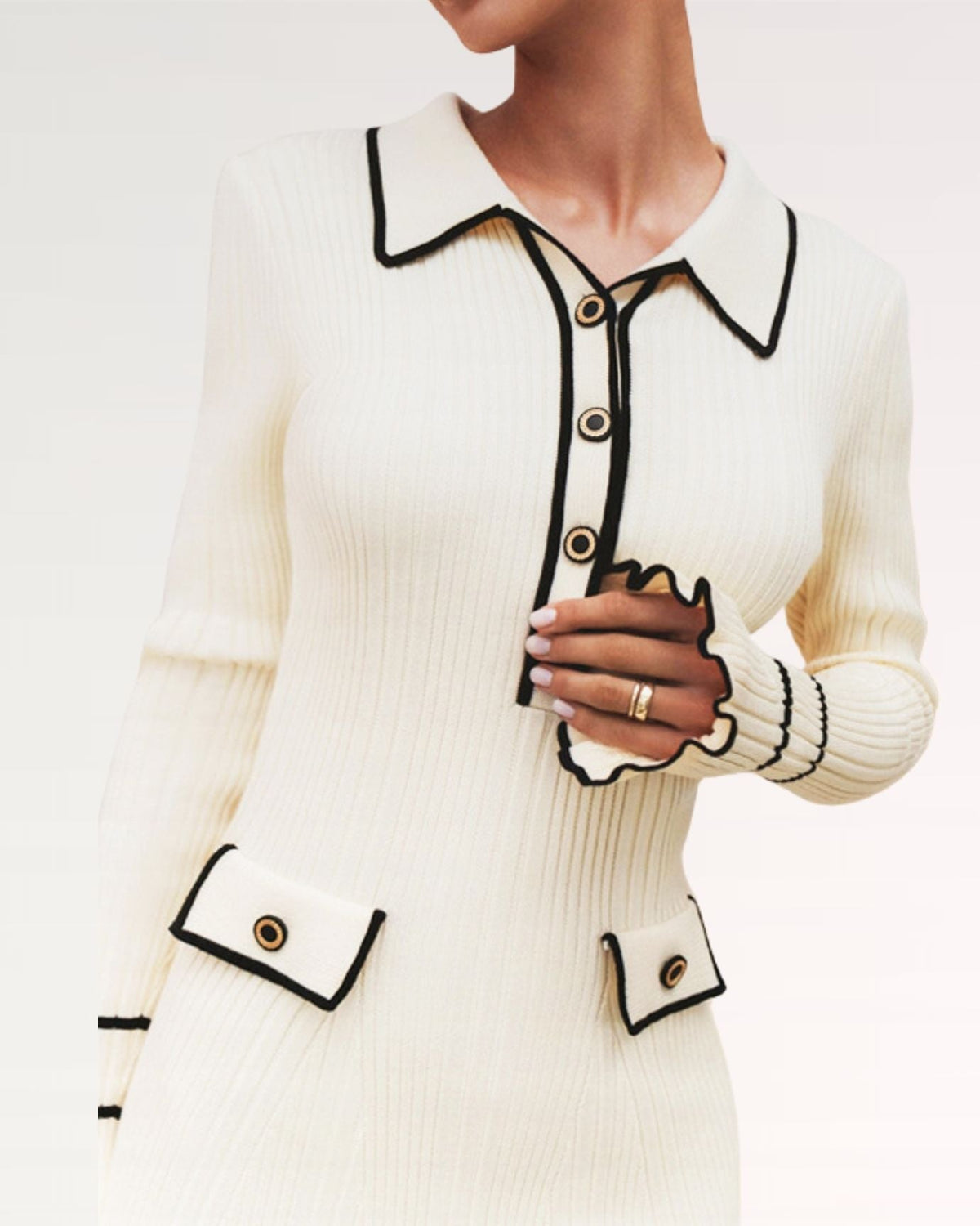 Village Old Money Puff Sleeve Dress with Fitted Bodice