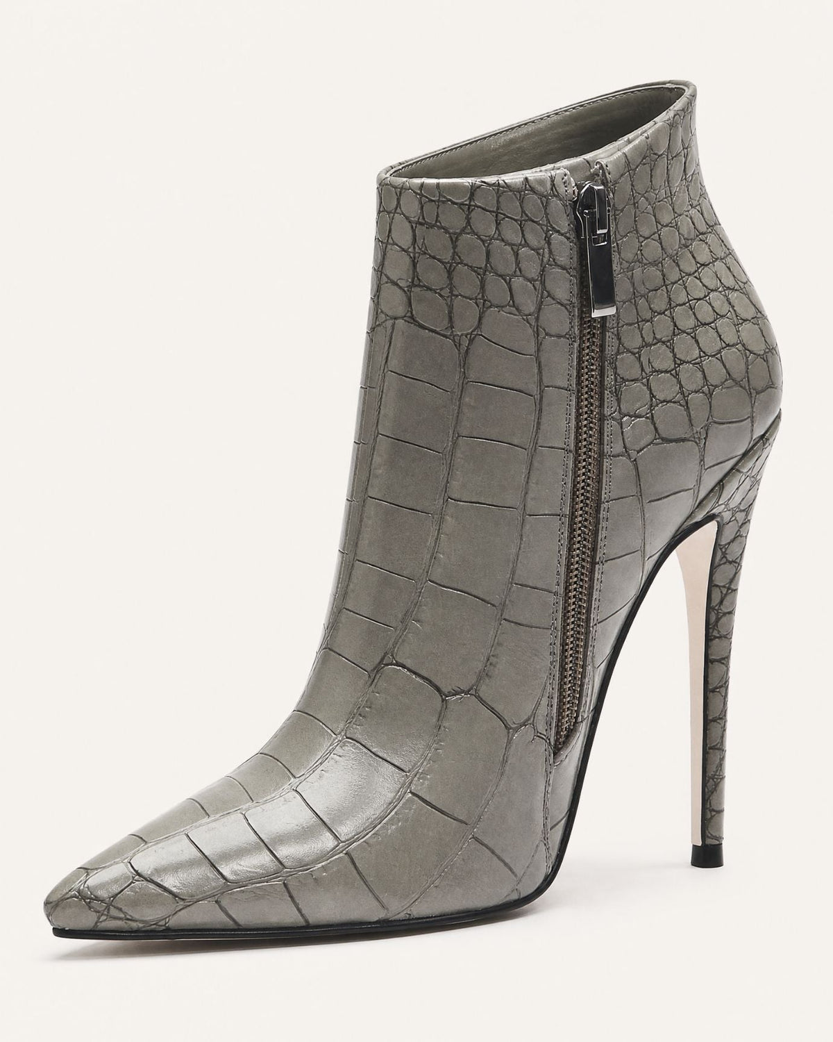 Pointed-Toe Stiletto Ankle Boots with Side Zip and 12cm Heel – view 22