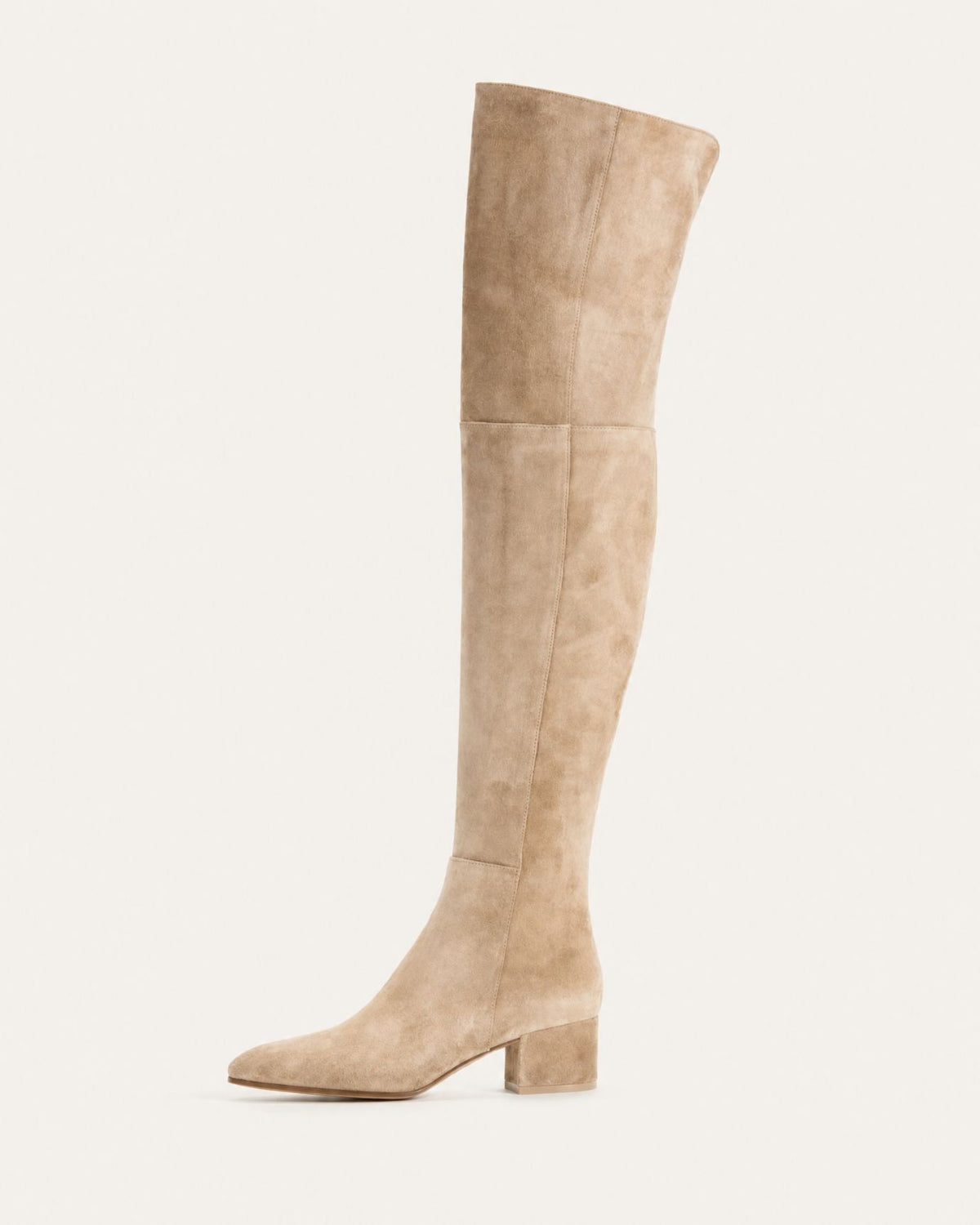Round Toe 4cm Low Heel Over-the-Knee Suede Boots – view 9