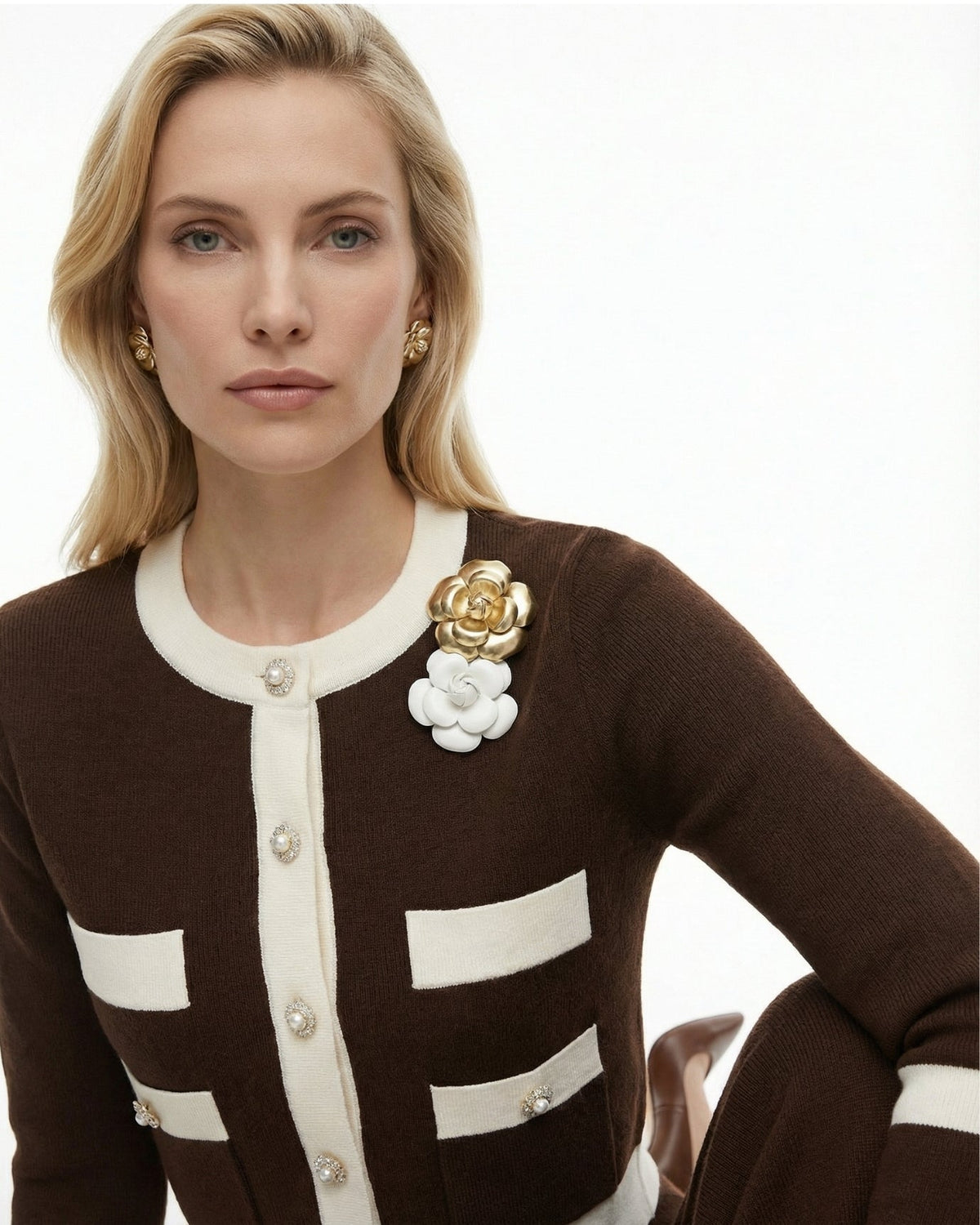 Rinna Knitted Long Sleeve Cardigan Jacket and High Waist Trousers Set