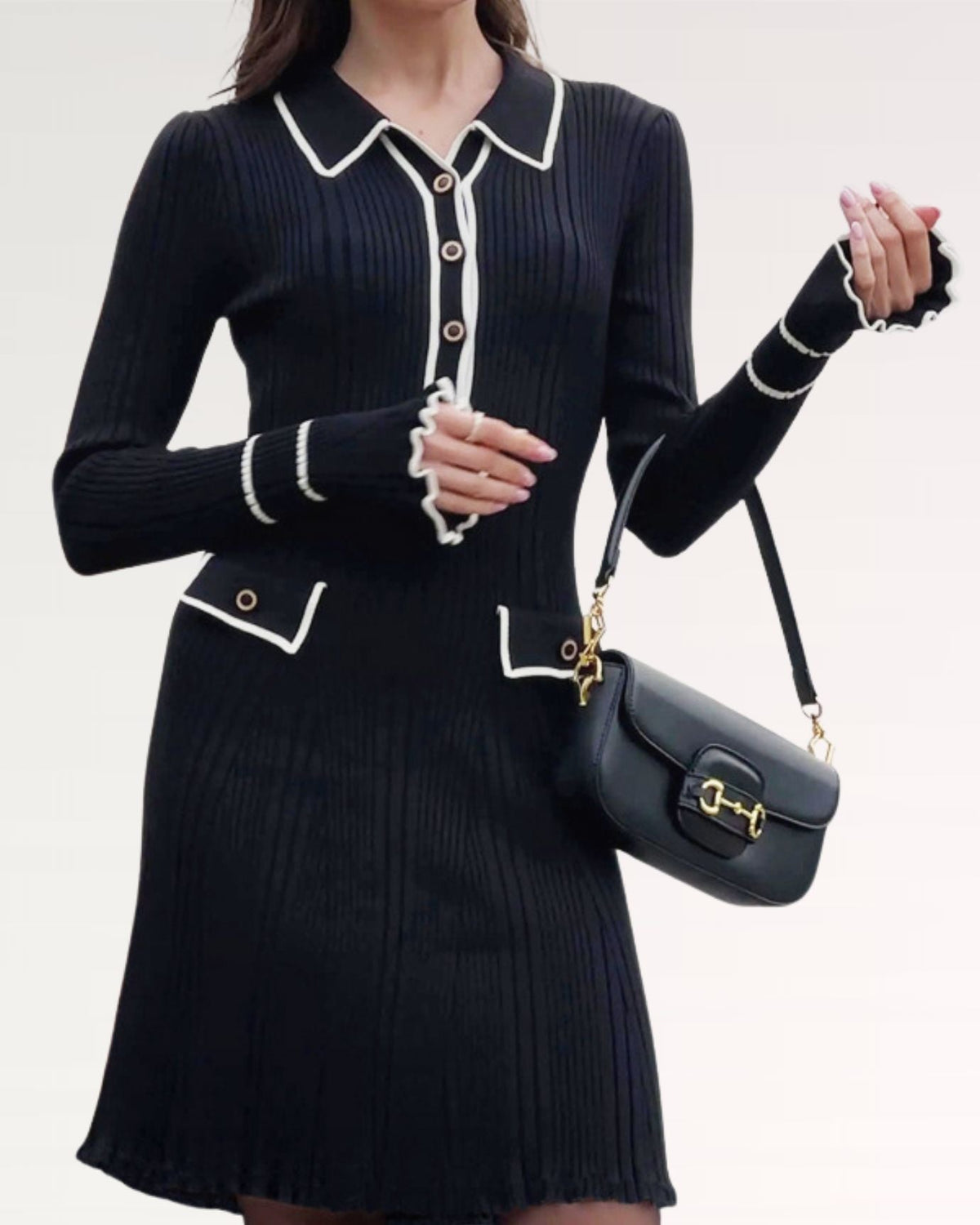 Village Old Money Puff Sleeve Dress with Fitted Bodice