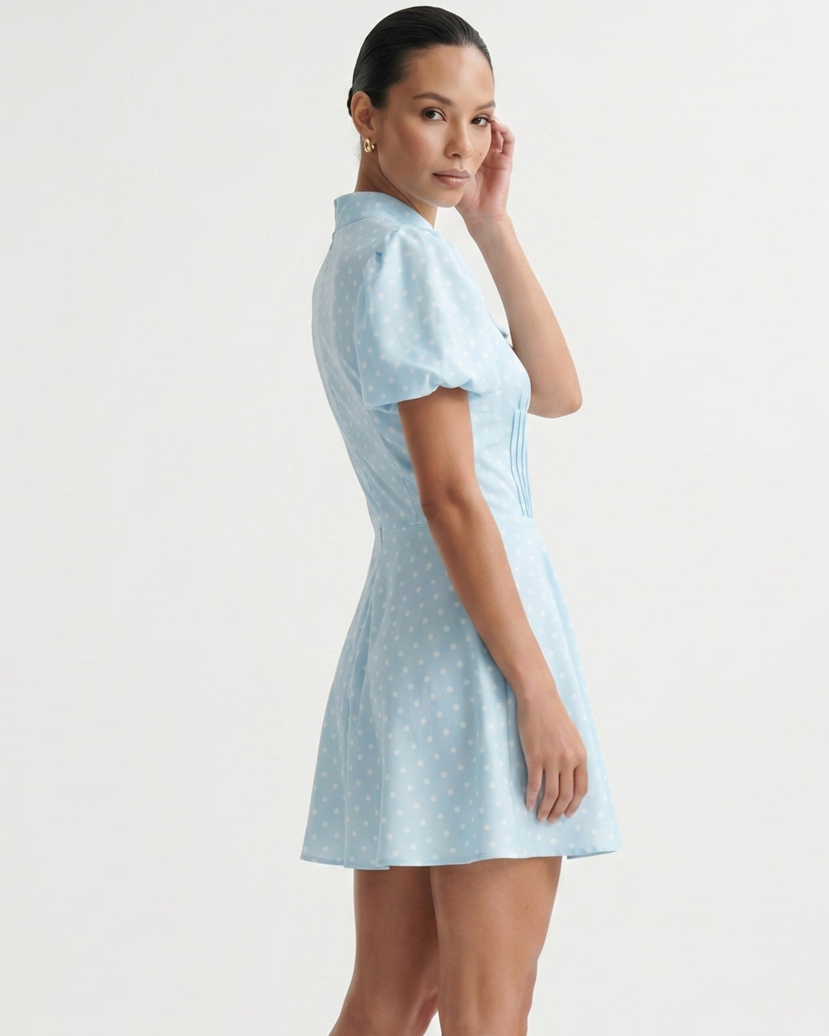 Marbella Polka Dot Dress with Voluminous Puff Sleeves – view 13