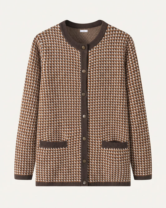 Vintage-Inspired Wool and Cashmere Blend Button Cardigan
