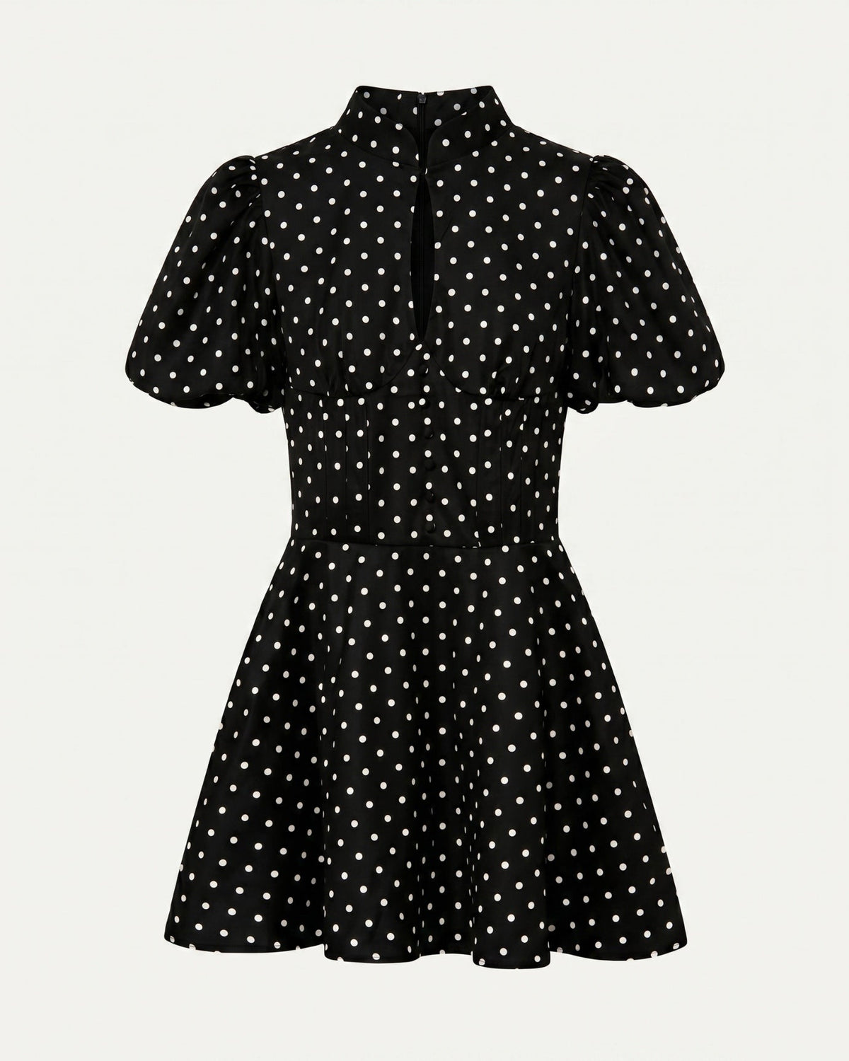 Marbella Polka Dot Dress with Voluminous Puff Sleeves