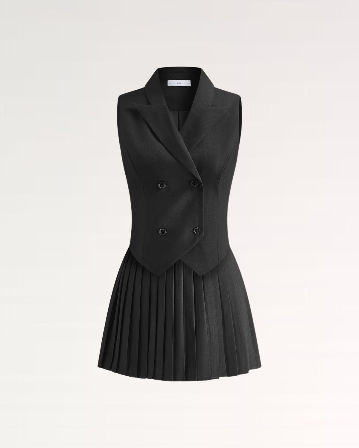 Tailored Waistcoat and Pleated Mini Skirt Two-Piece Set – view 6