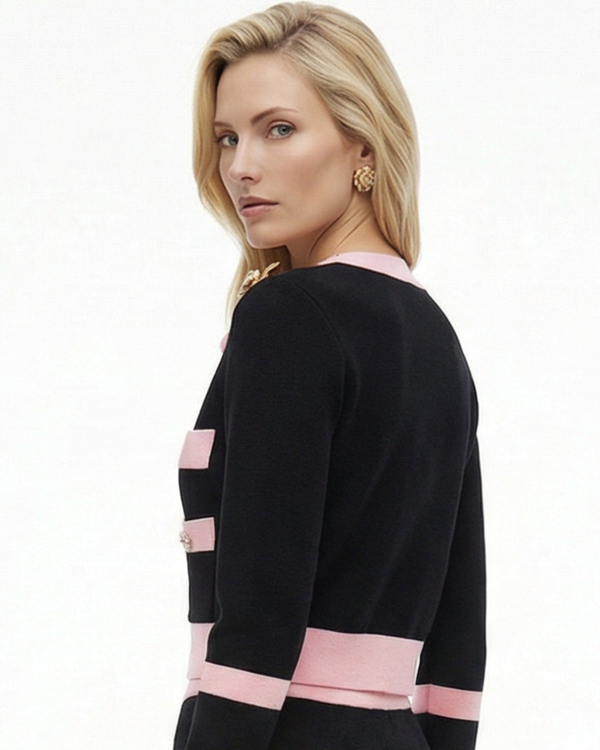 Rinna Knitted Long Sleeve Cardigan Jacket and High Waist Trousers Set