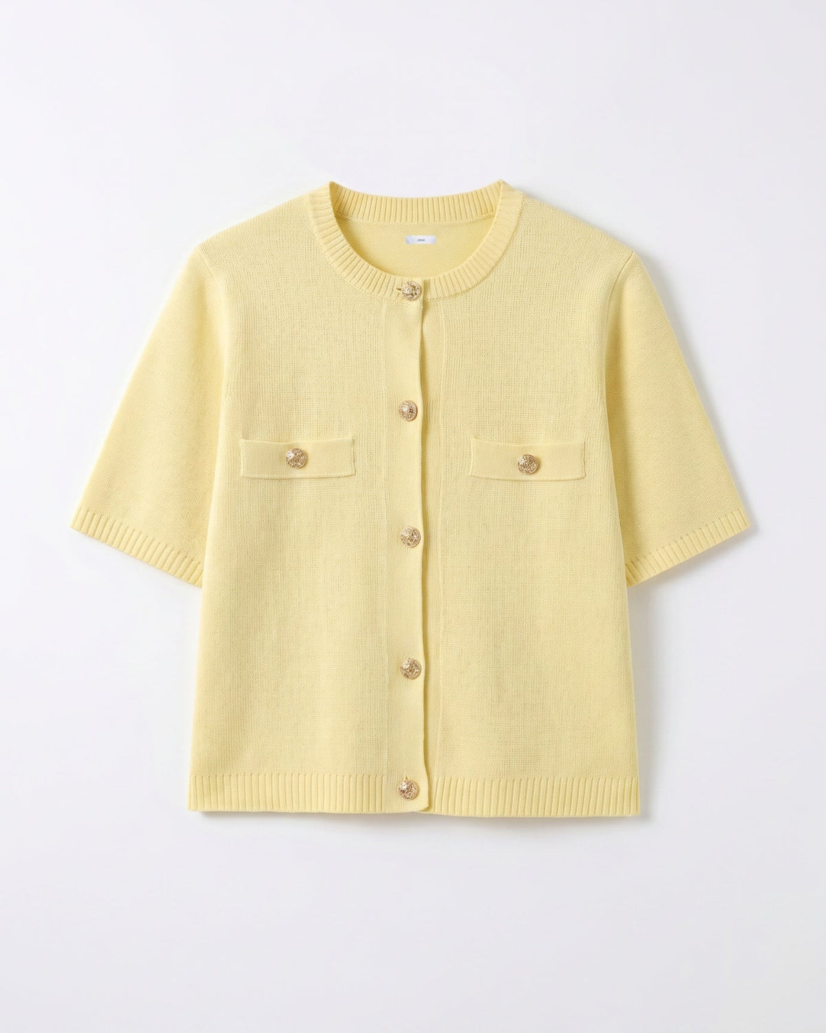 Minimalist Polyamide Knit Cardigan Top with Relaxed Sleeves