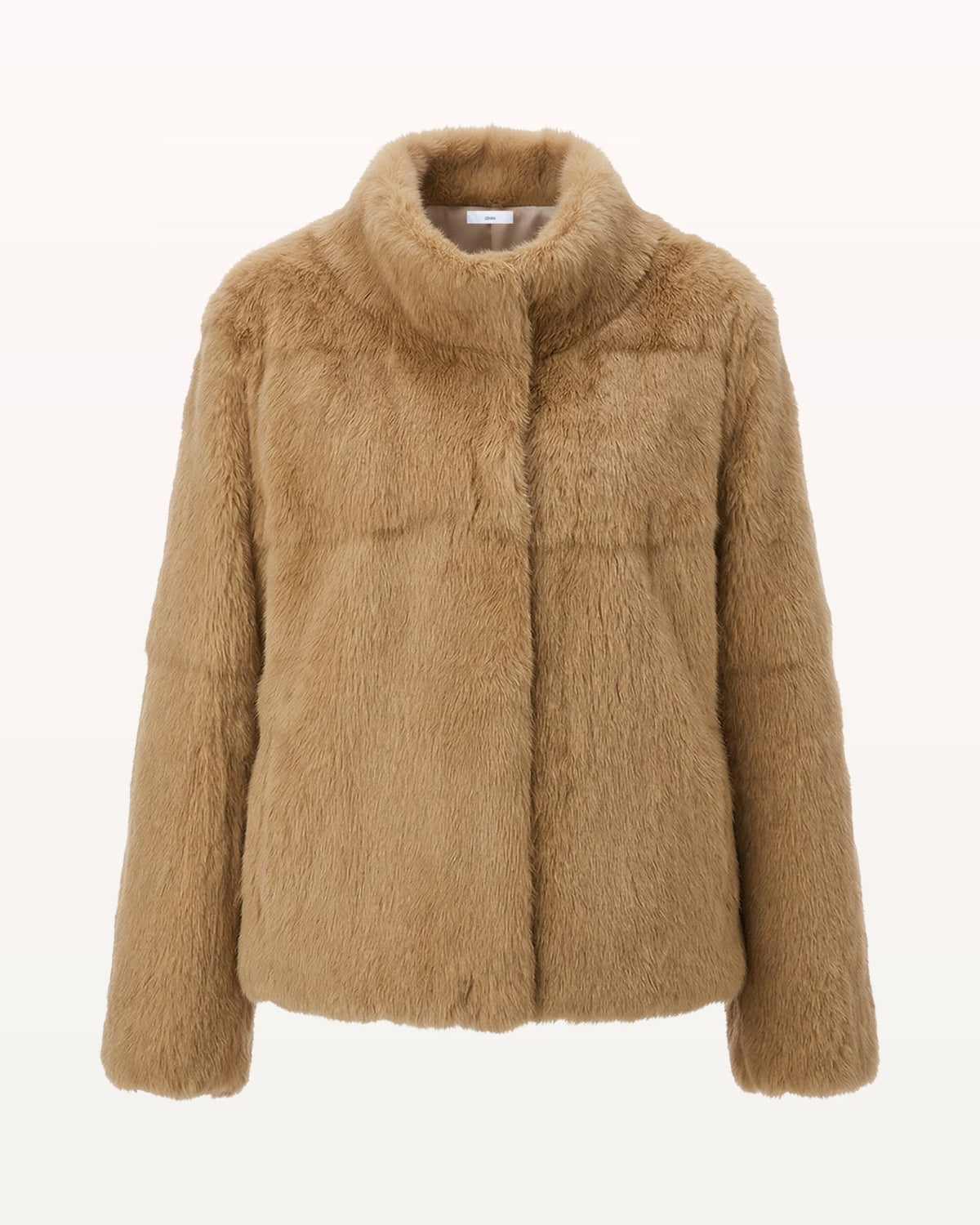 Lina Sculpted Leather Coat – Khaki – view 1