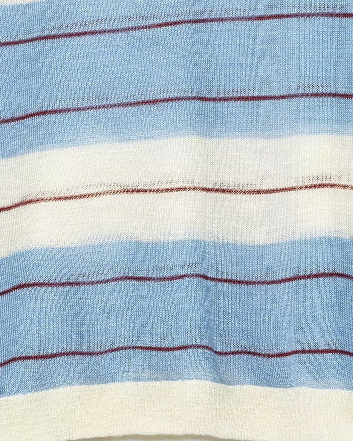 Anna Tailored Polyamide Polo Top – Sky Blue Stripes