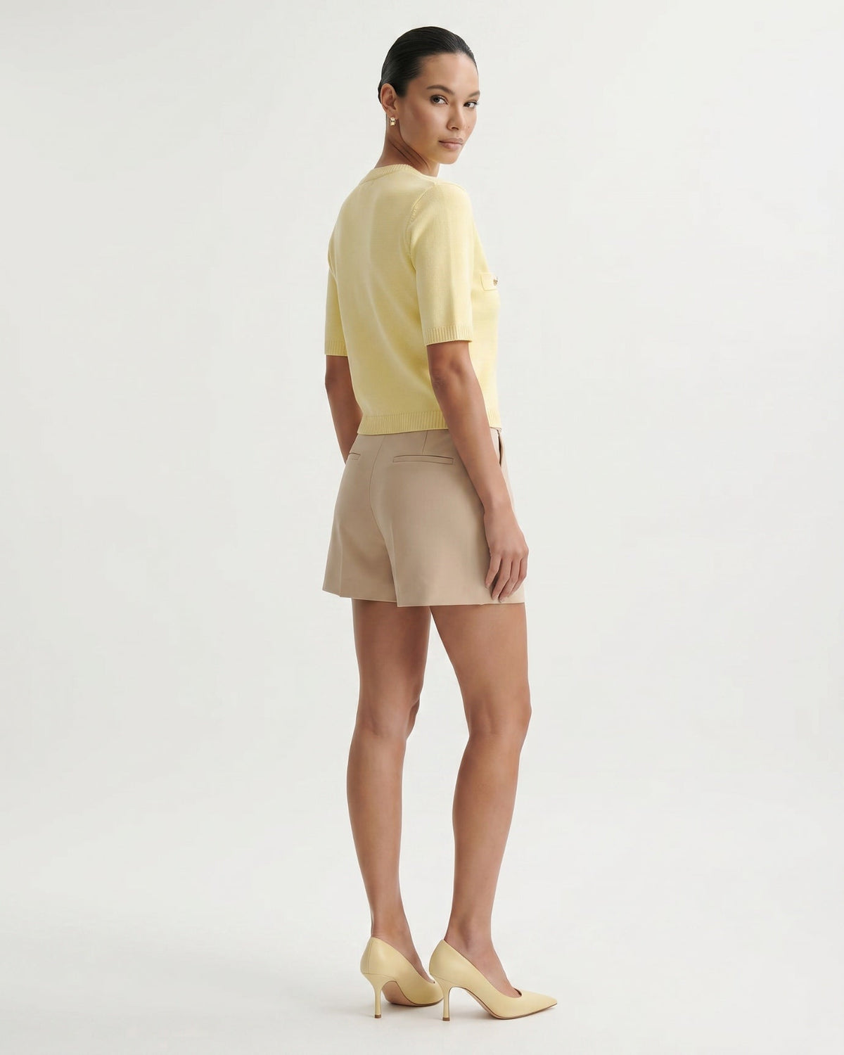 Minimalist Polyamide Knit Cardigan Top with Relaxed Sleeves – view 7