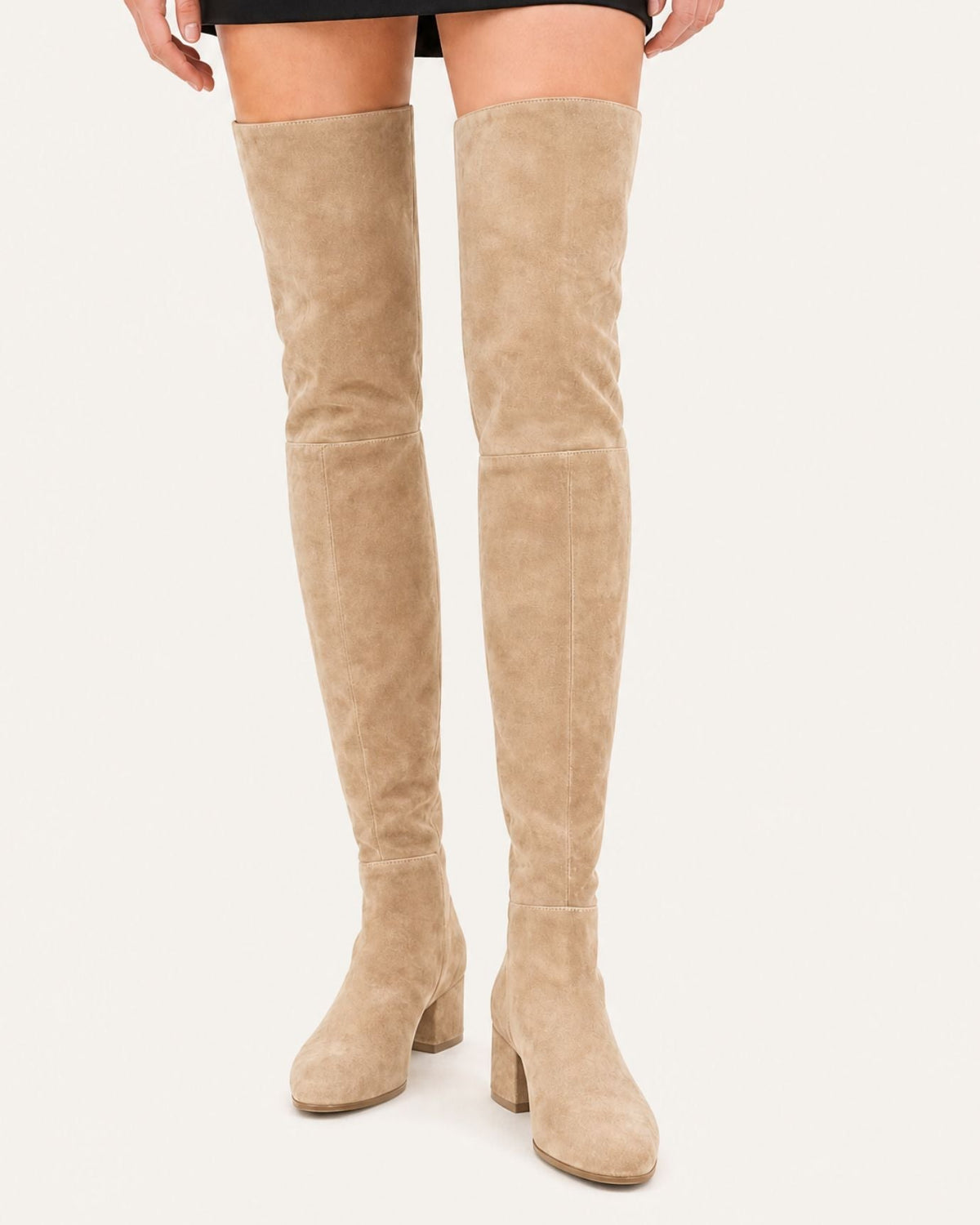Round Toe 4cm Low Heel Over-the-Knee Suede Boots – view 10