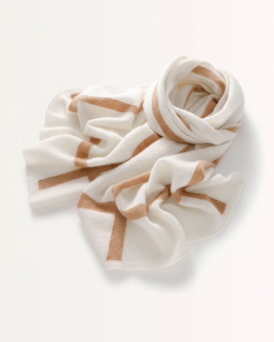 Thickened Striped Knit Pure Cashmere Winter Scarf