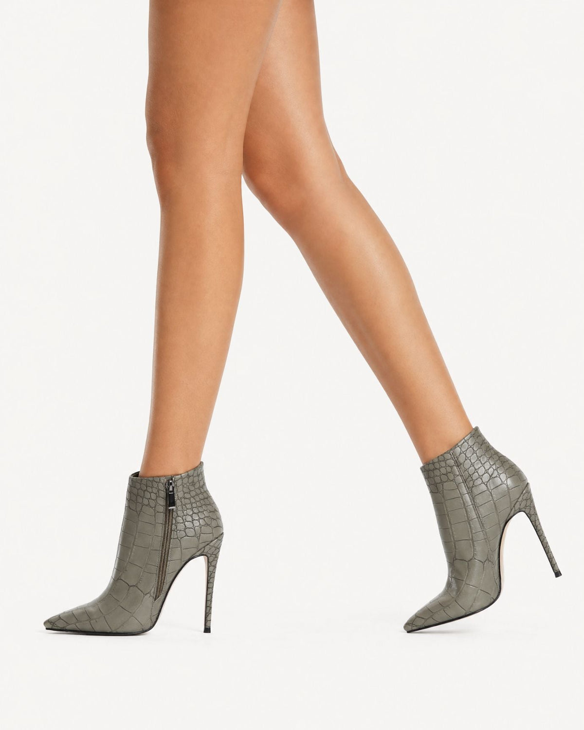 Pointed-Toe Stiletto Ankle Boots with Side Zip and 12cm Heel – view 23