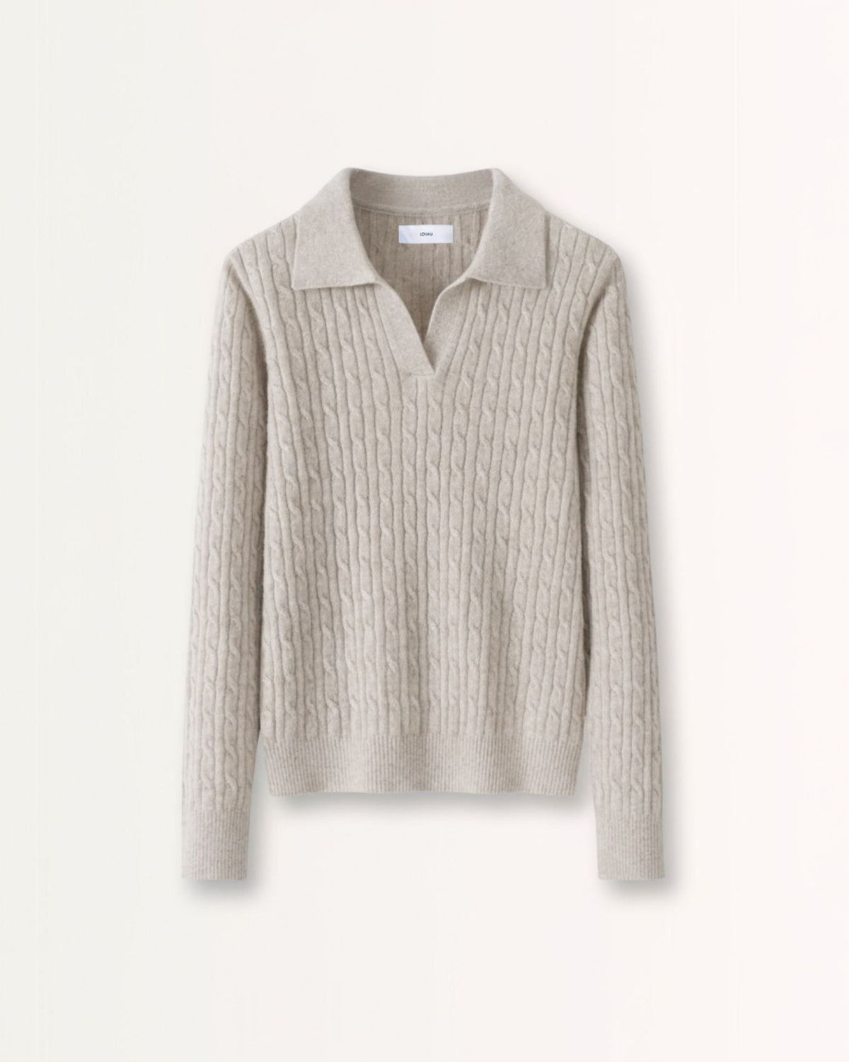 Kylie 100% Cashmere Lightweight Polo Collar Pullover Jumper – Camel – view 1