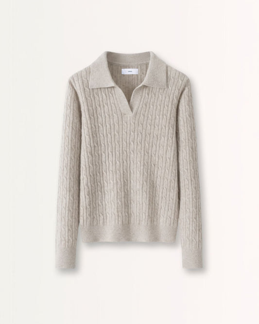 Kylie 100% Cashmere Lightweight Polo Collar Pullover Jumper