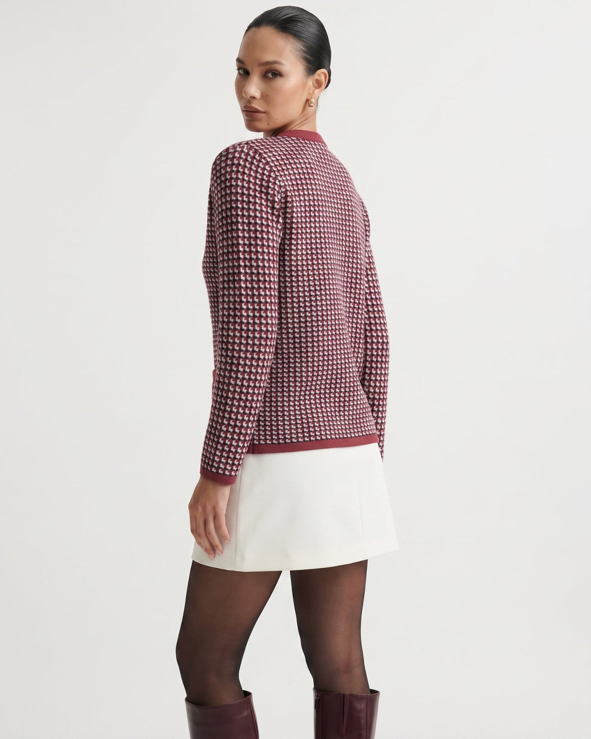 Vintage-Inspired Wool and Cashmere Blend Button Cardigan – view 8