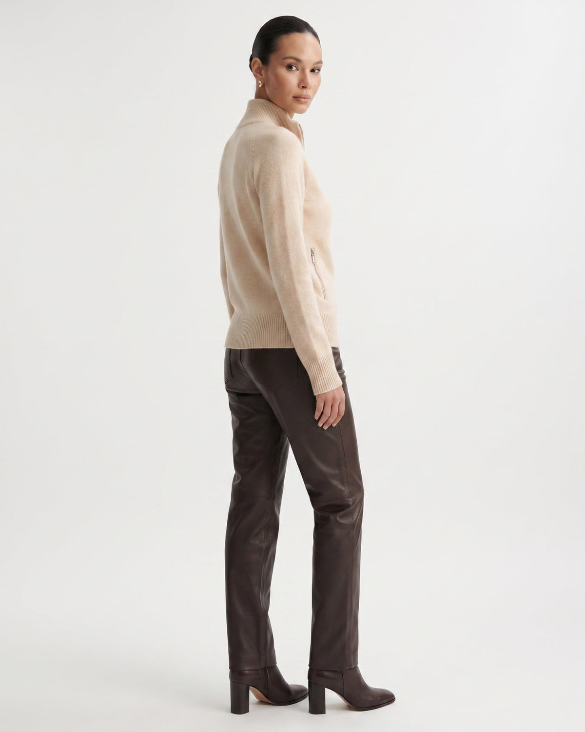 Ria Cashmere Double Zip Jacket with Relaxed Cut – view 11