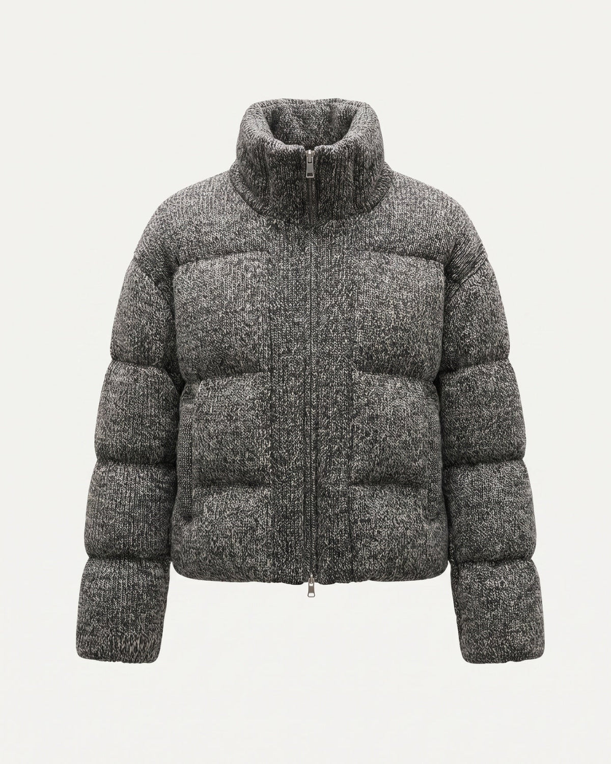 Kira Quilted Wool Knit Down Jacket with Nylon Lining