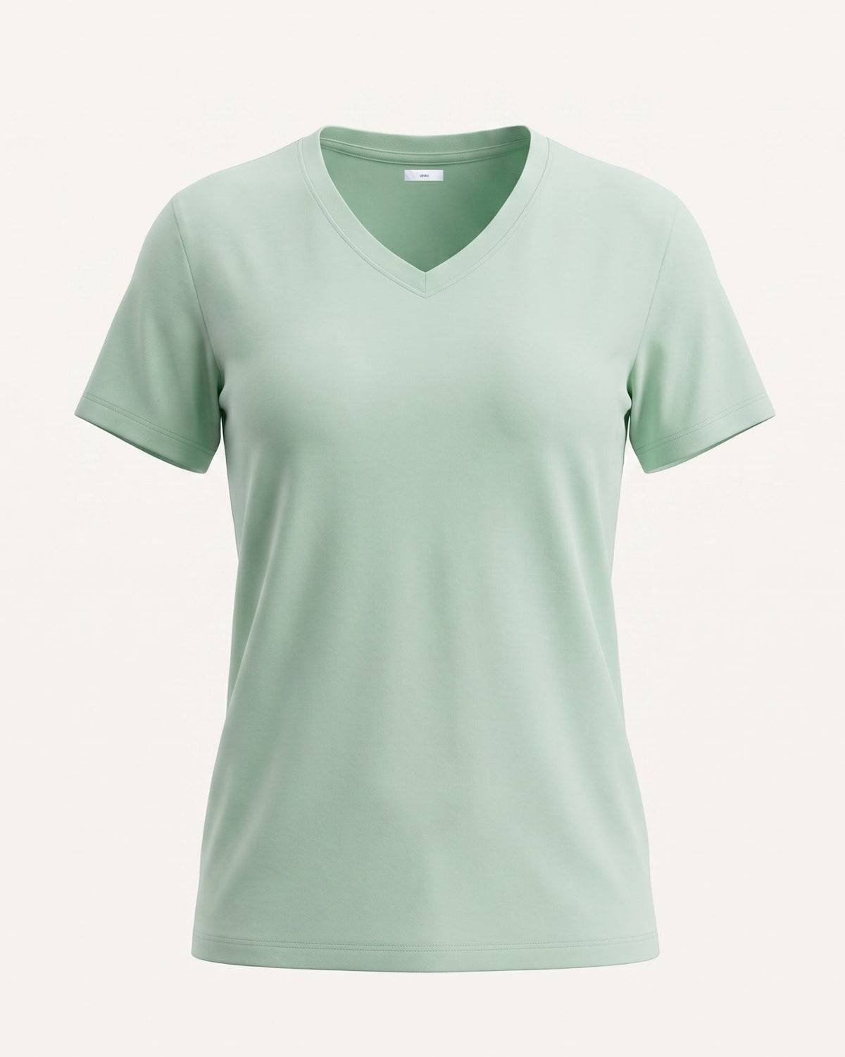 Mercerised Cotton V-Neck Tailored Cut T-Shirt with Subtle Sheen – view 4