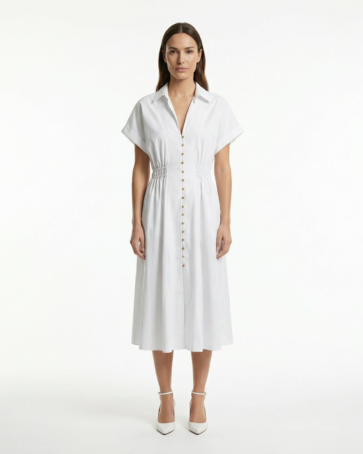 Village Gathered Bodice Maxi Dress with Defined Waist – view 7