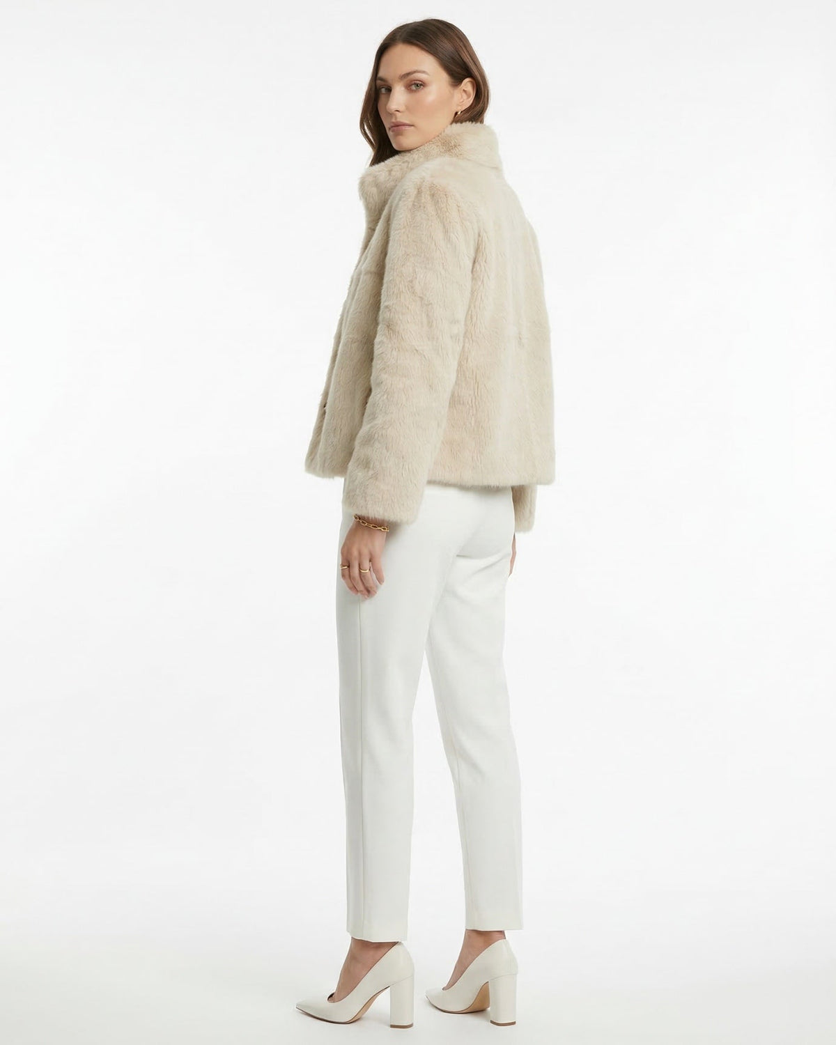 Lina Sculpted Leather Coat – view 6