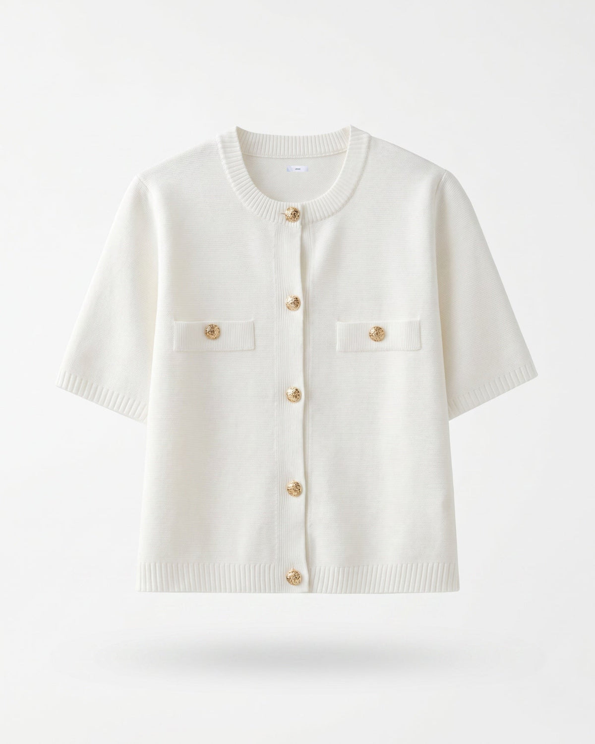 Minimalist Polyamide Knit Cardigan Top with Relaxed Sleeves