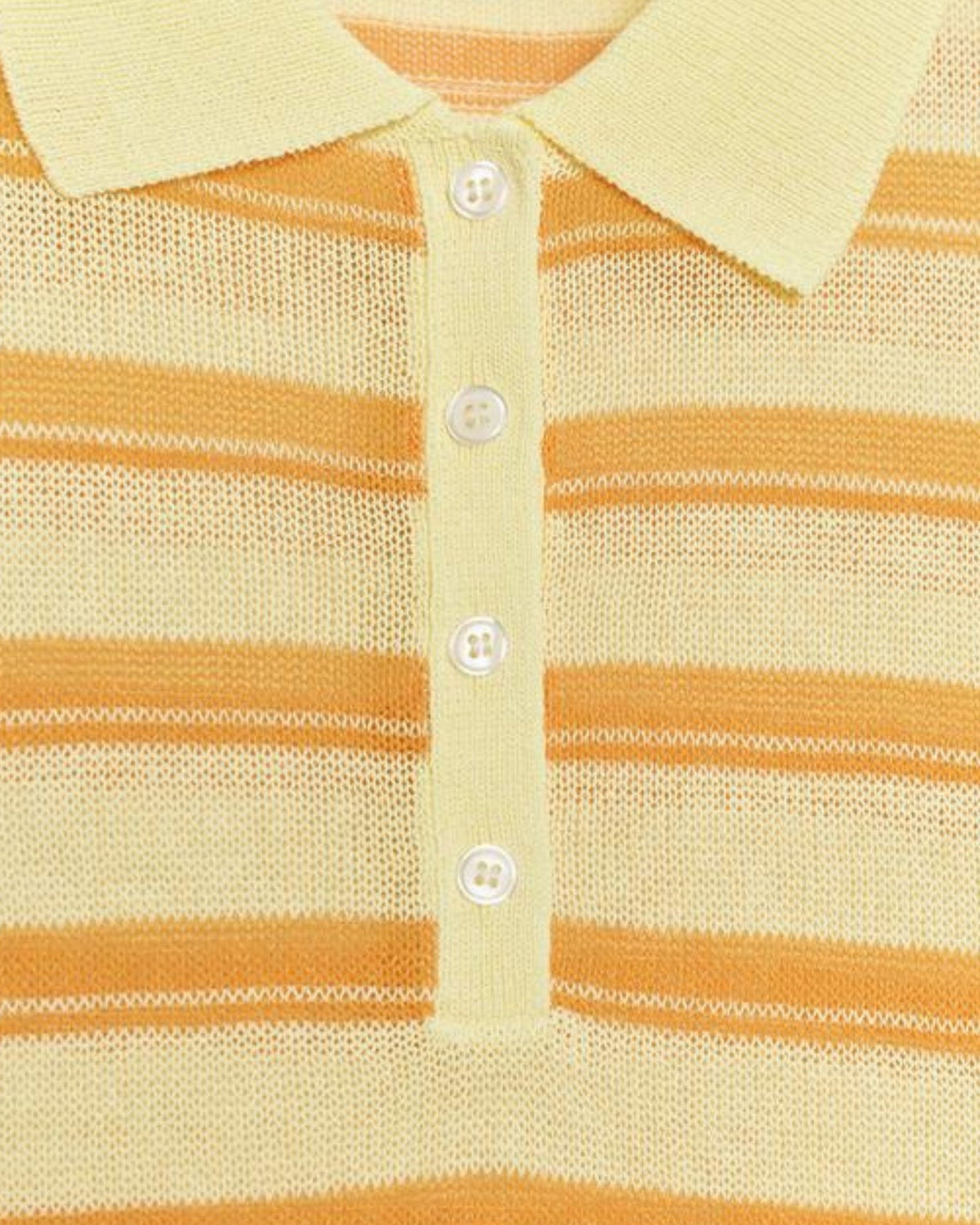 Mykonos Striped Button-Front Polo Top – Yellow Stripes – view 6
