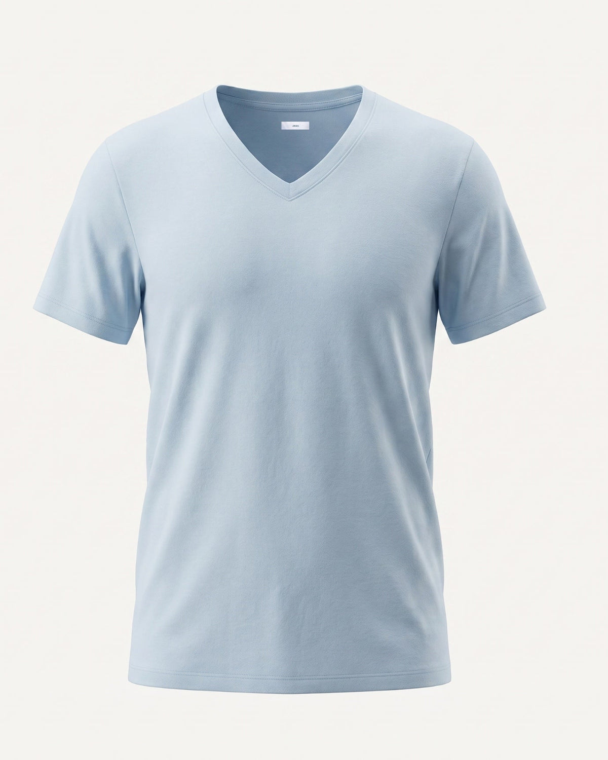 Mercerised Cotton V-Neck Tailored Cut T-Shirt with Subtle Sheen – view 7