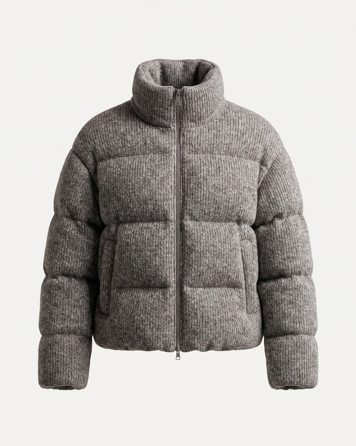 Kira Quilted Wool Knit Down Jacket with Nylon Lining