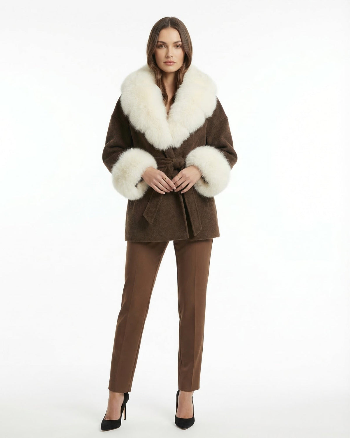 Divina Double-Sided Wool Coat with Statement Collar – view 5